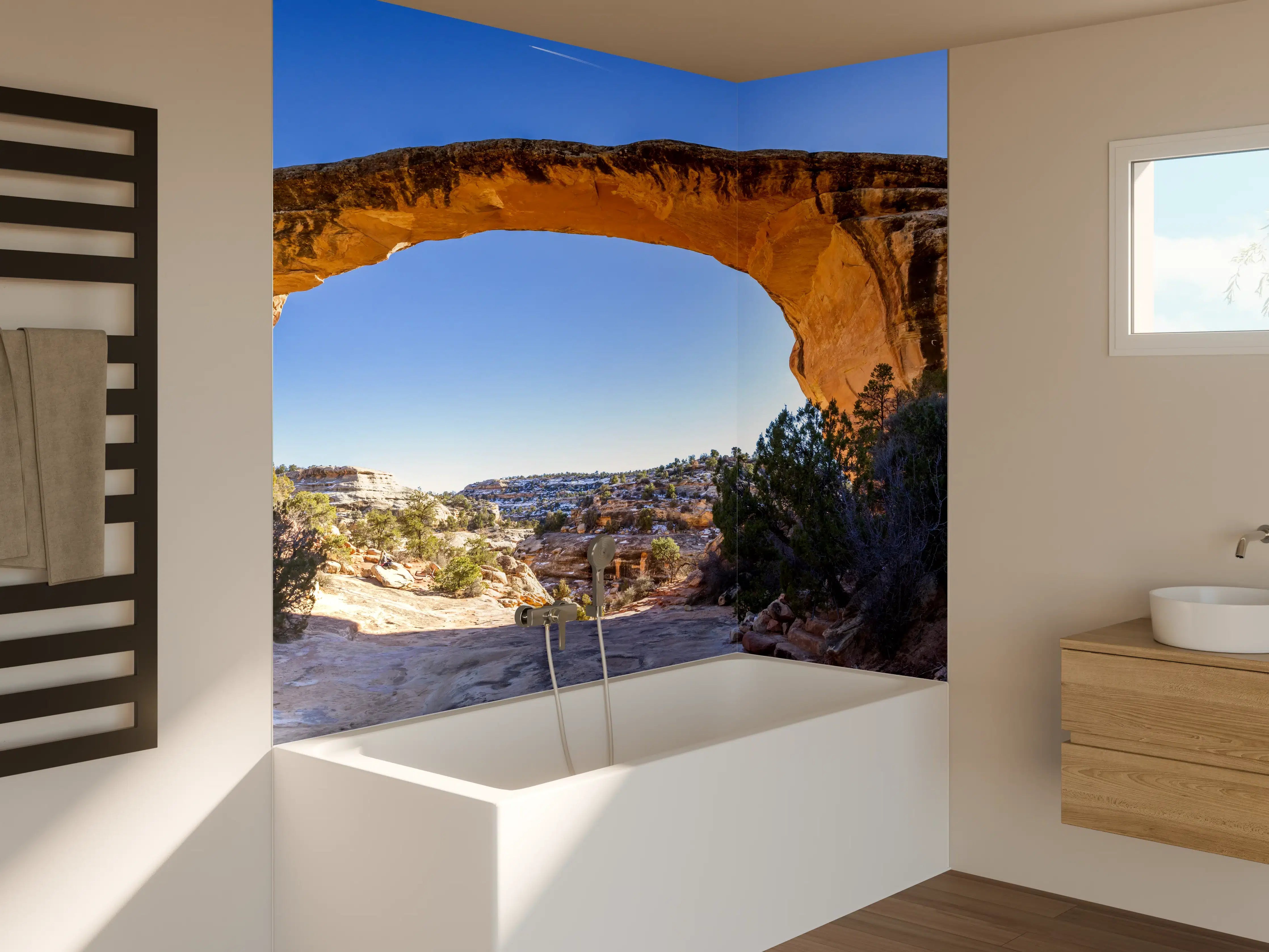Badewannen-Rückwand - Owachomo Naturbrücke Panorama