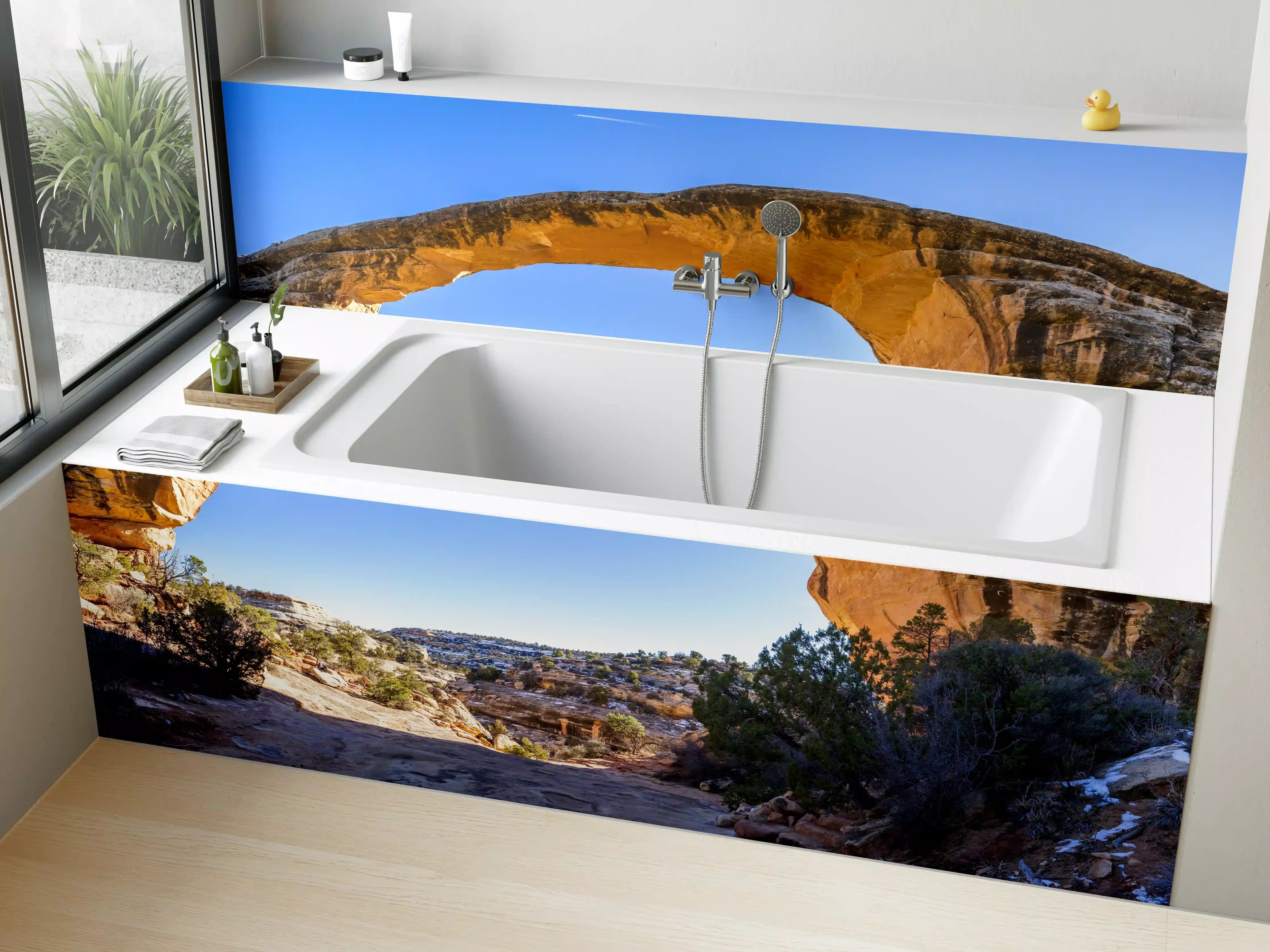 Badewannen-Rückwand - Owachomo Naturbrücke Panorama