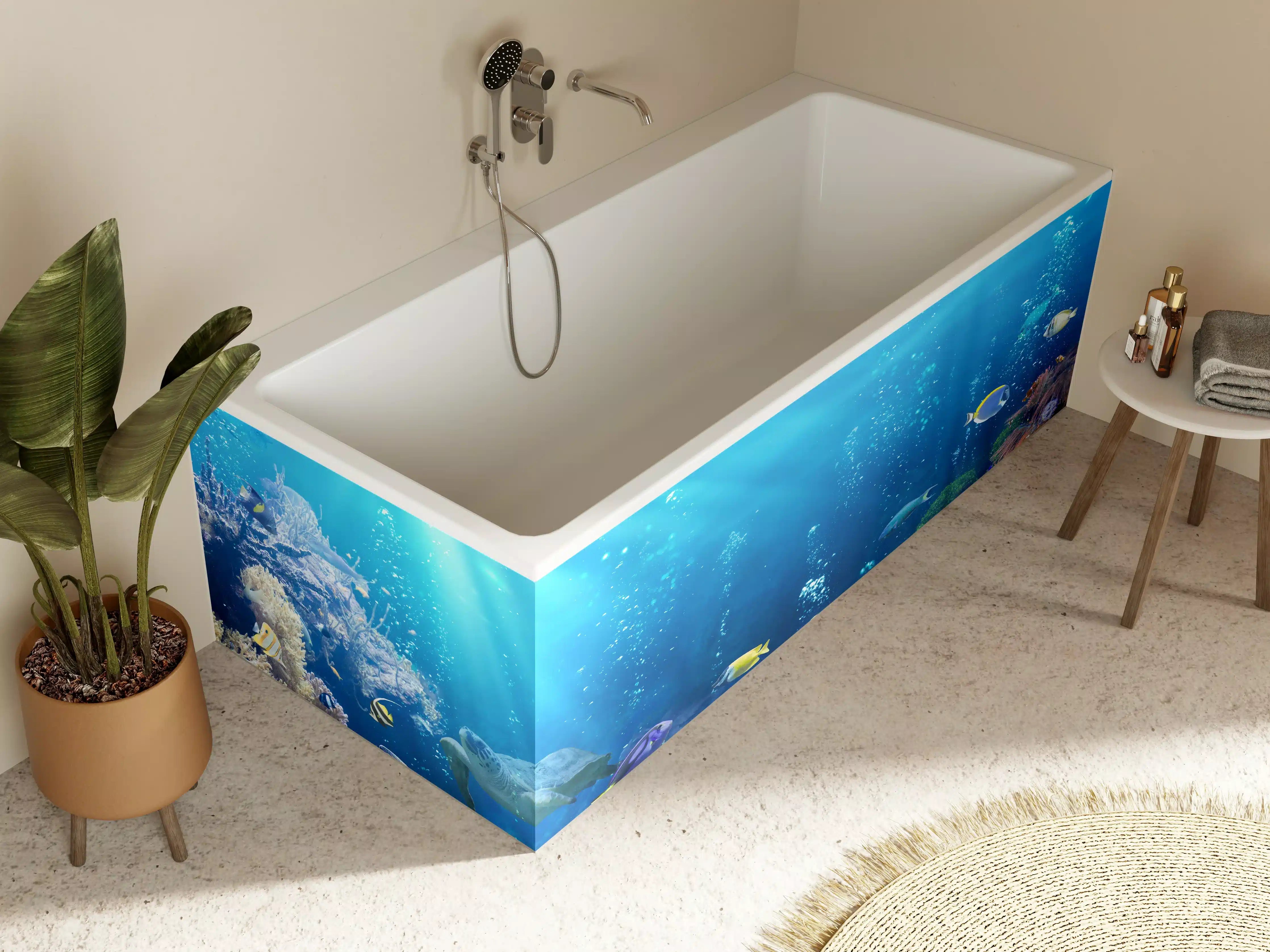 Badewannen-Rückwand - Ozeantiere - Unterwasser