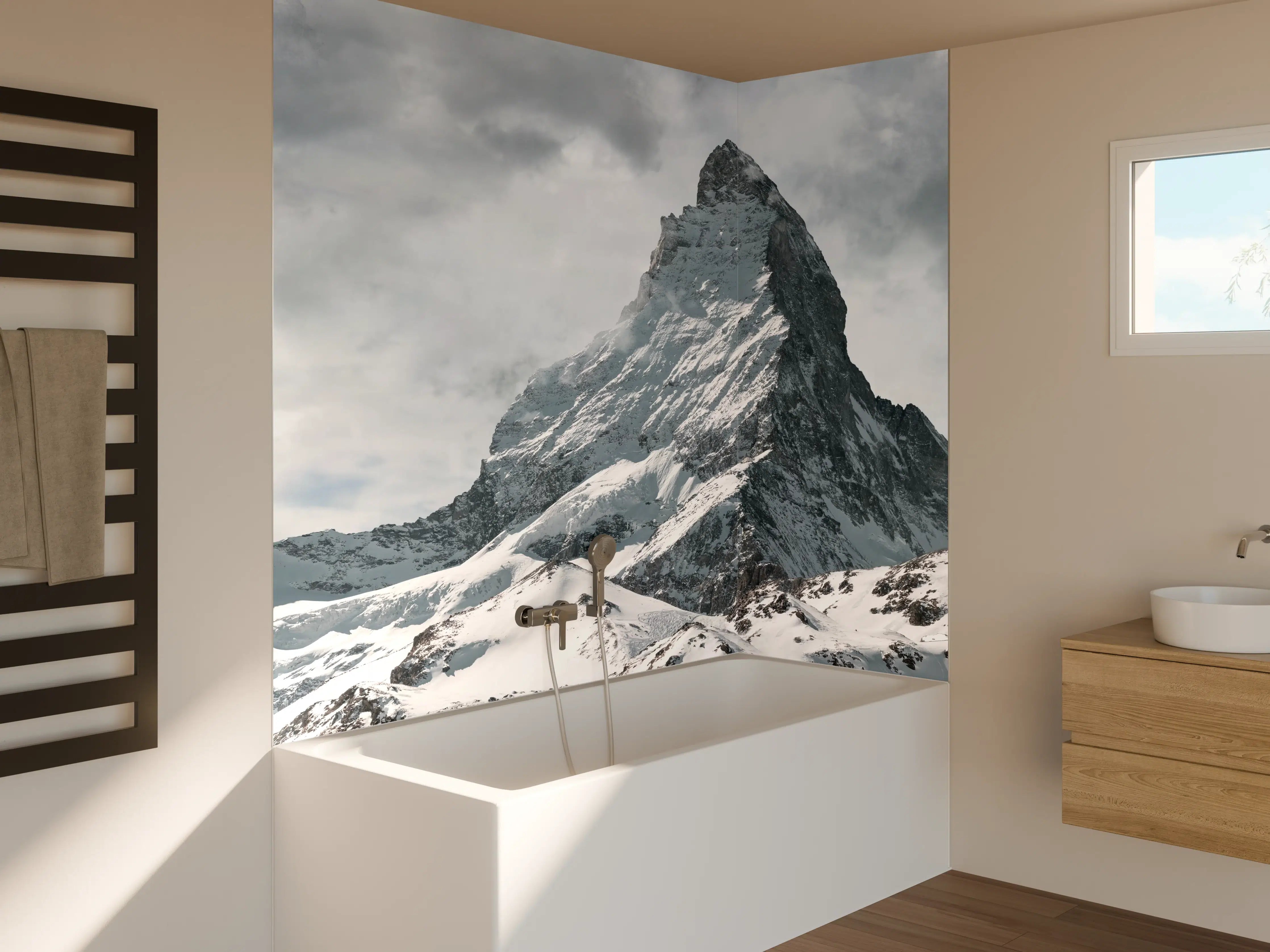 Badewannen-Rückwand - Panorama - Majestätischer Matterhorn - Alpen