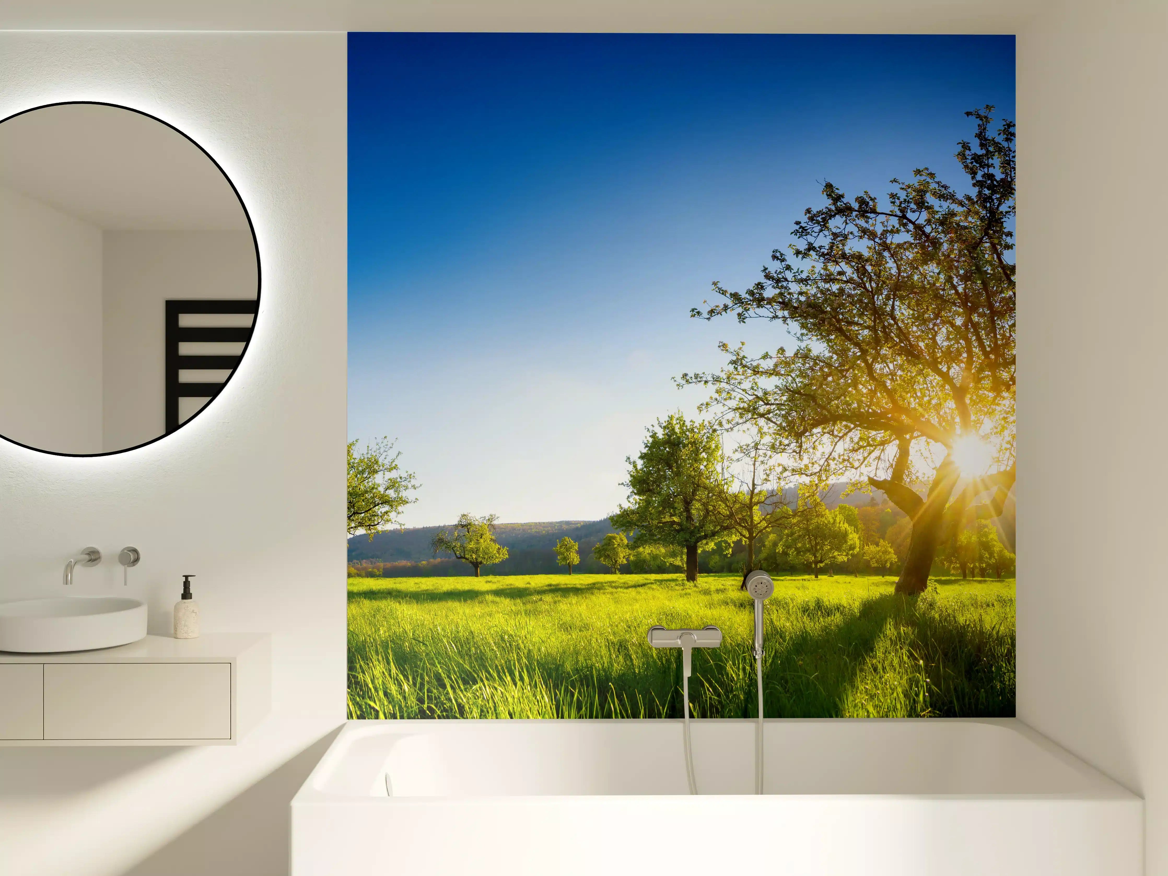 Badewannen-Rückwand - Panorama Ländliche Idylle