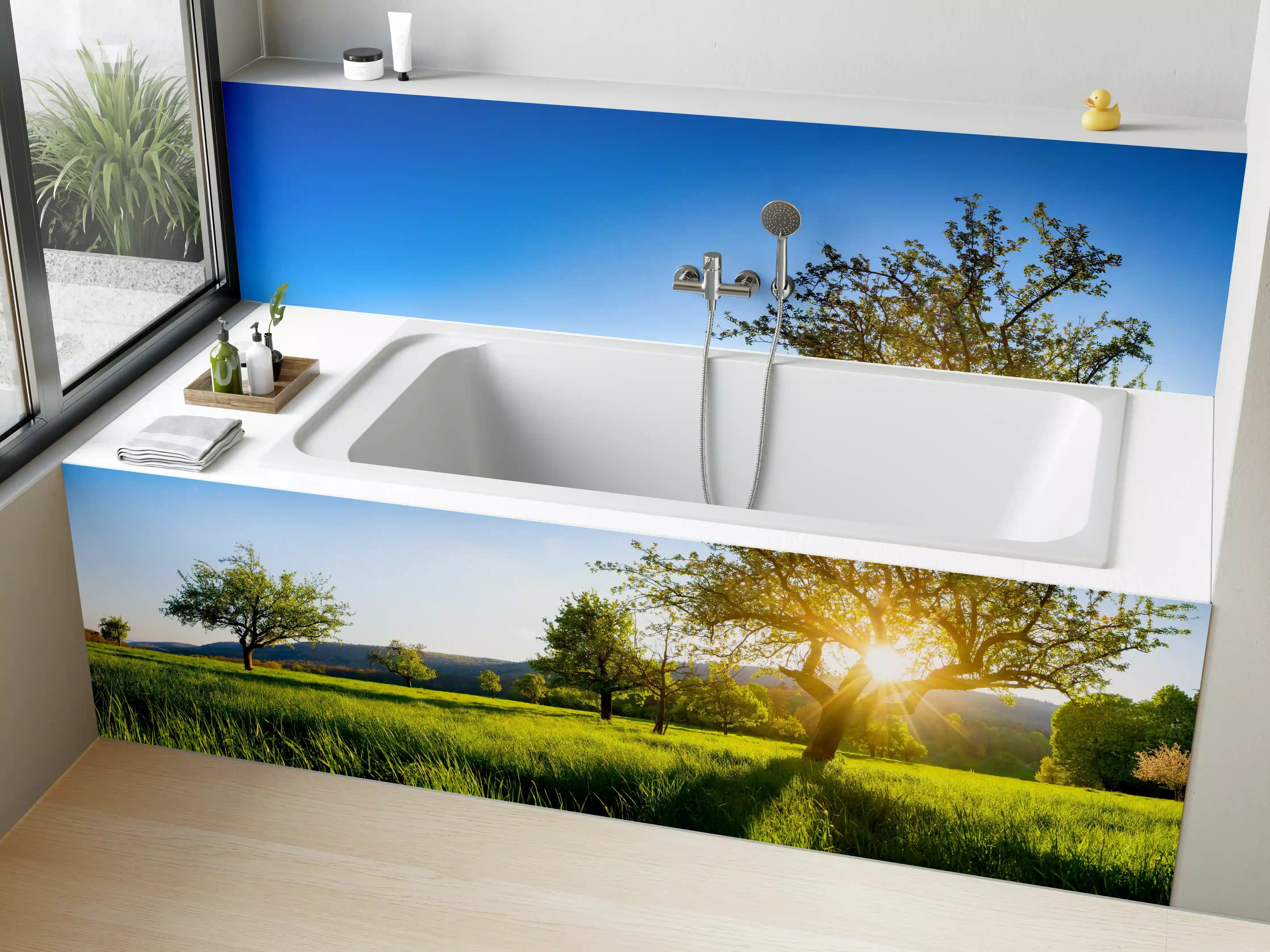 Badewannen-Rückwand - Panorama Ländliche Idylle