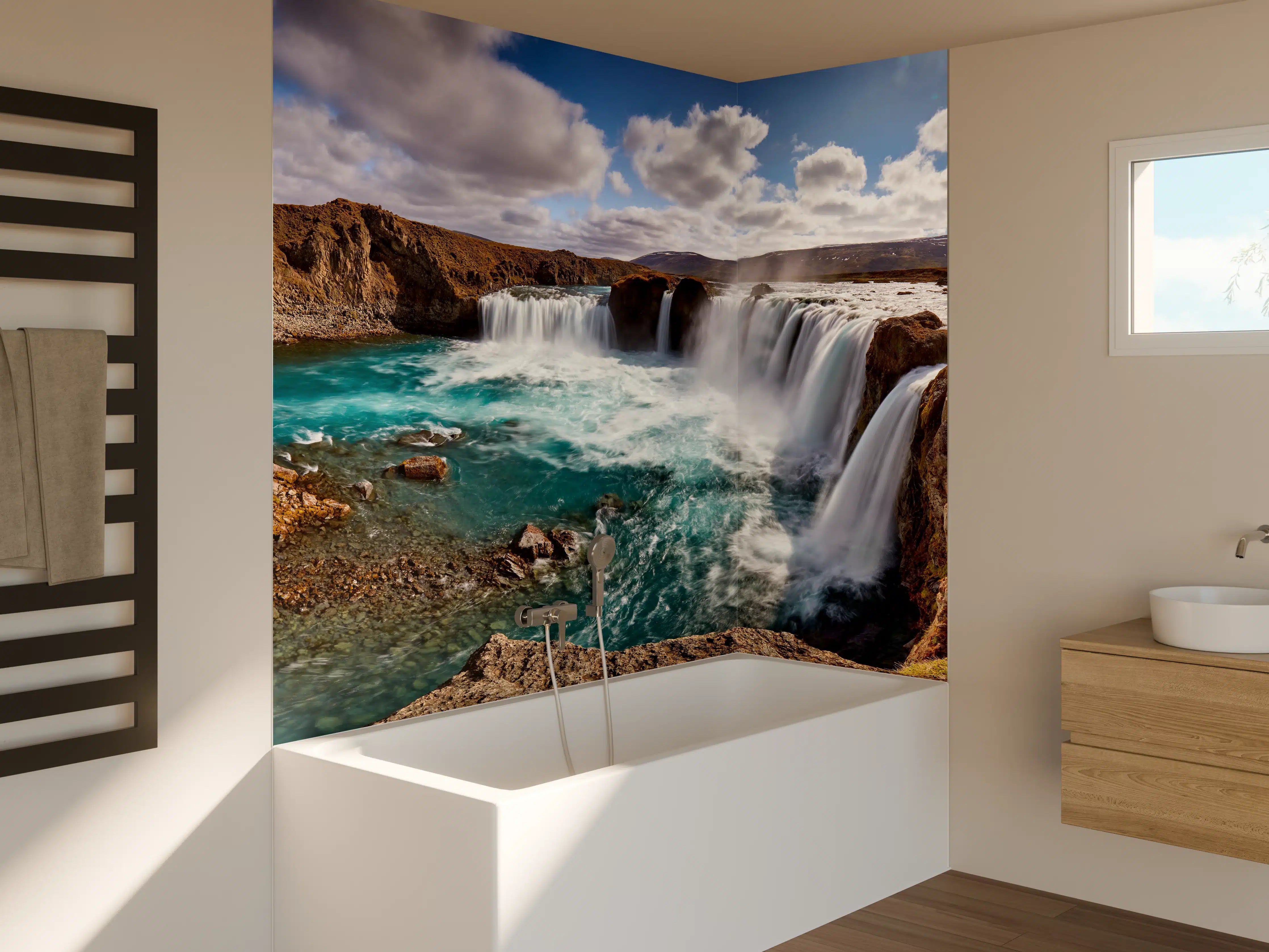 Badewannen-Rückwand - Panorama des Goldenen Rings von Island