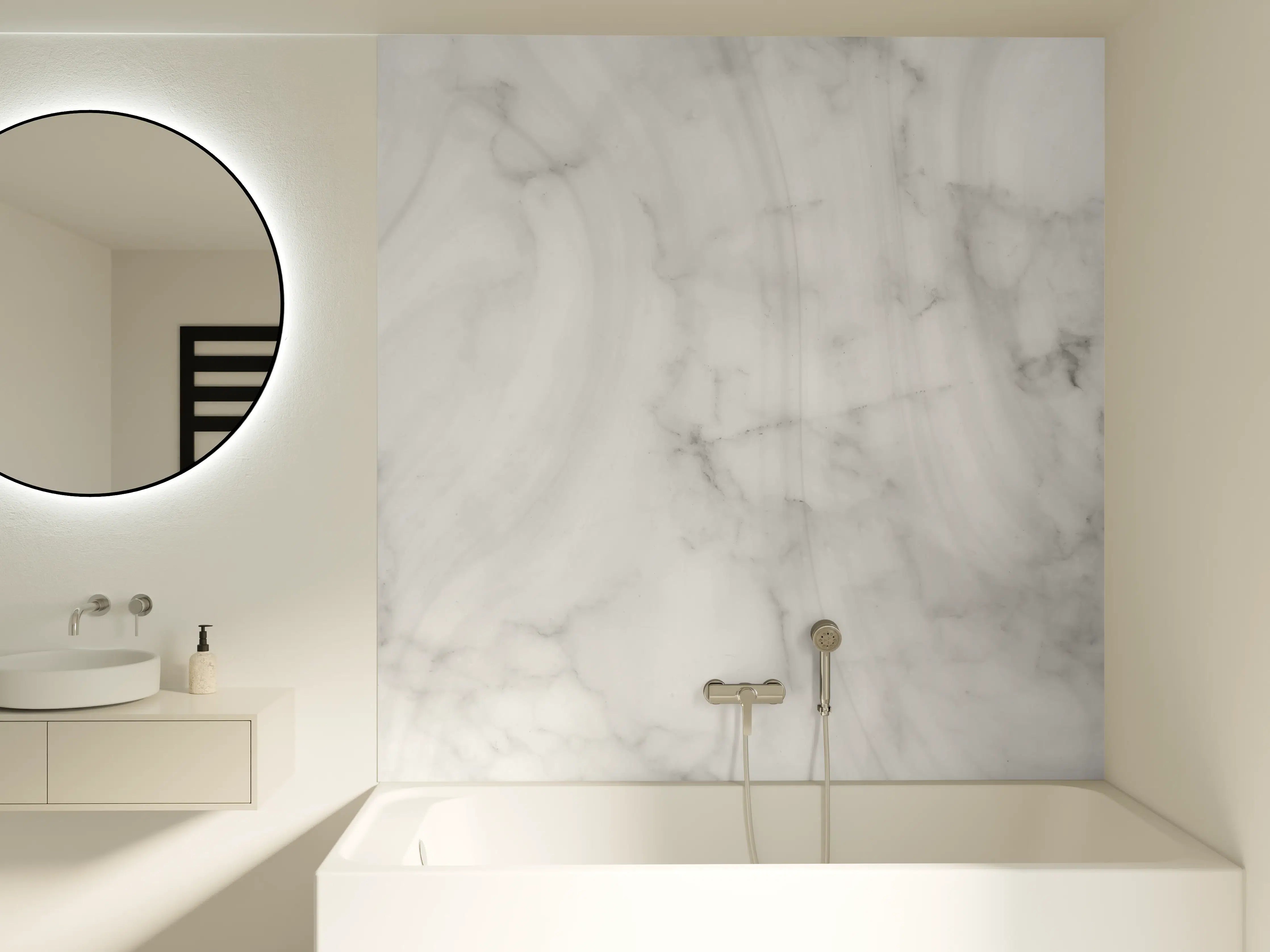 Badewannen-Rückwand - Panorama grauer Marmor Hintergrund