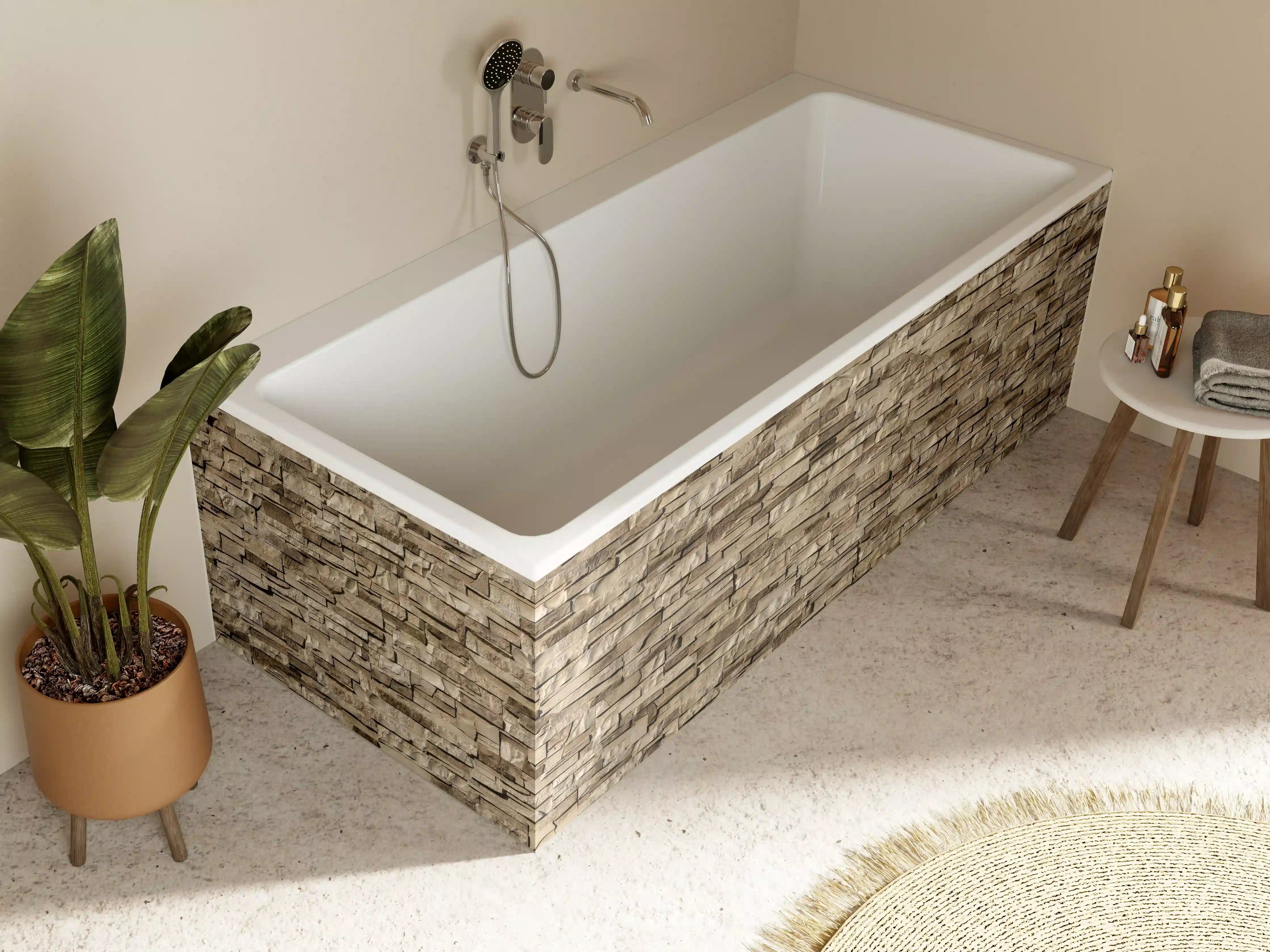 Badewannen-Rückwand - Panorama nahtlose Textur von Klinkerfliesen