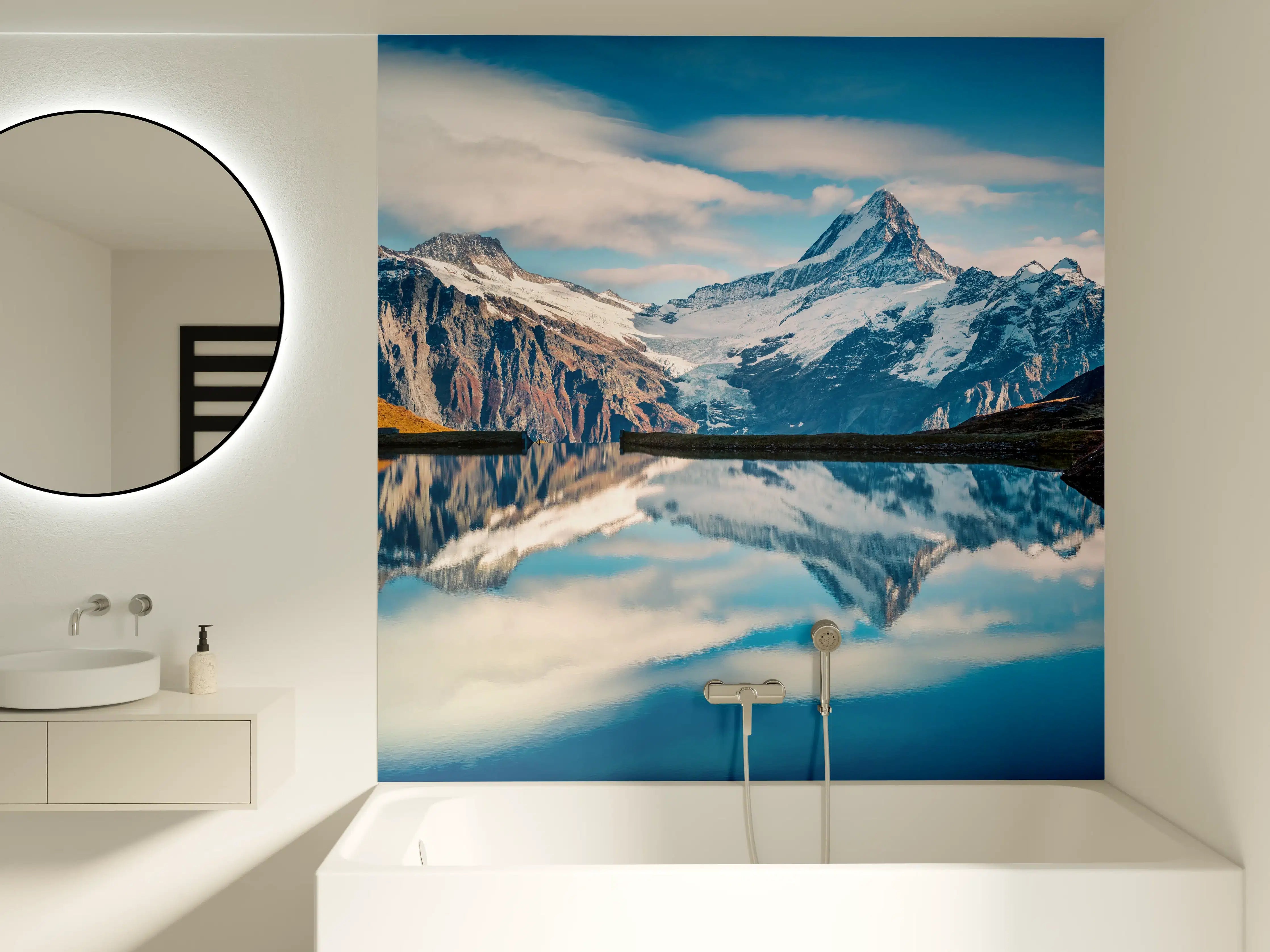 Badewannen-Rückwand - Panoramablick auf Bachalpsee