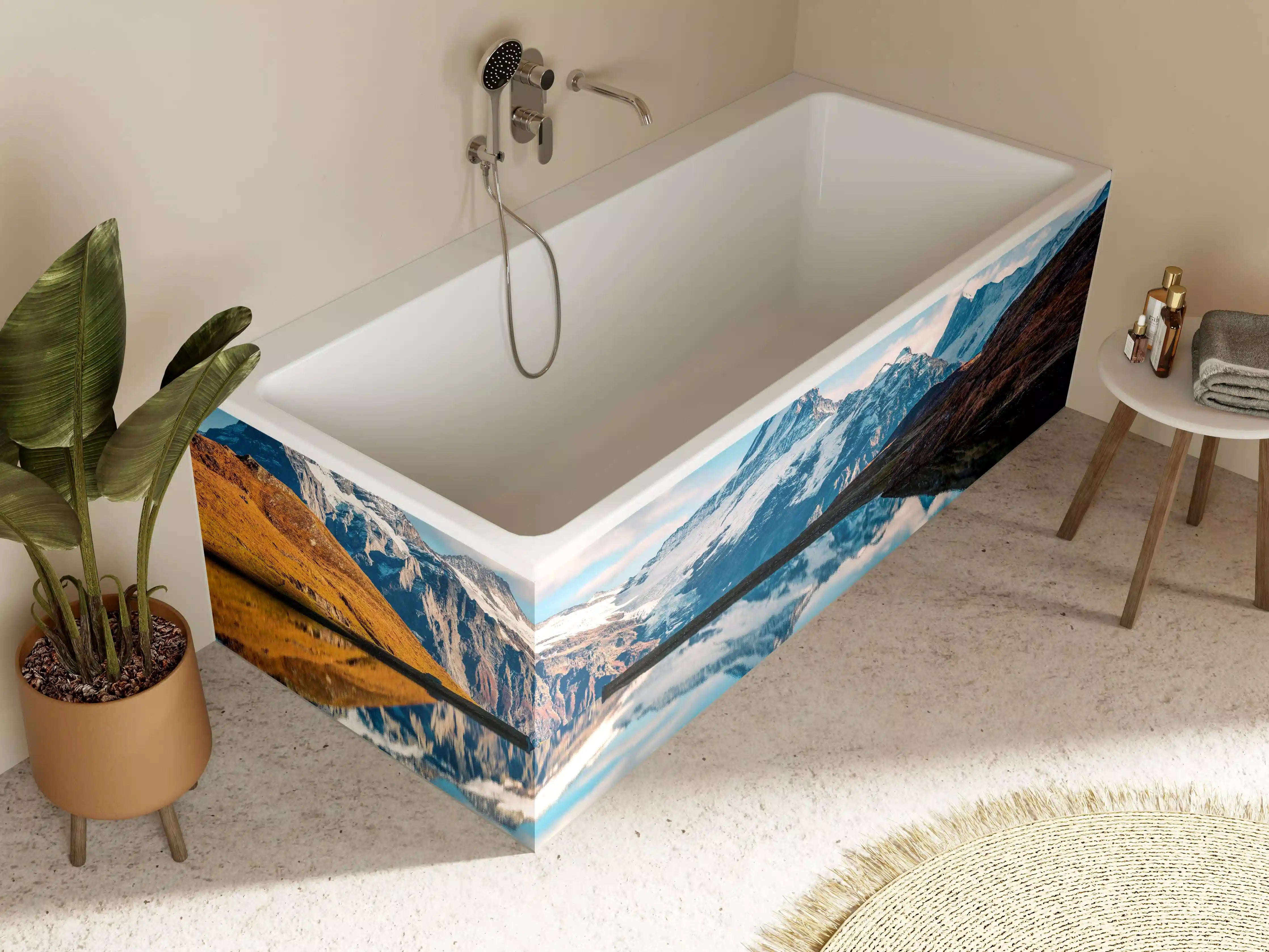 Badewannen-Rückwand - Panoramablick auf Bachalpsee