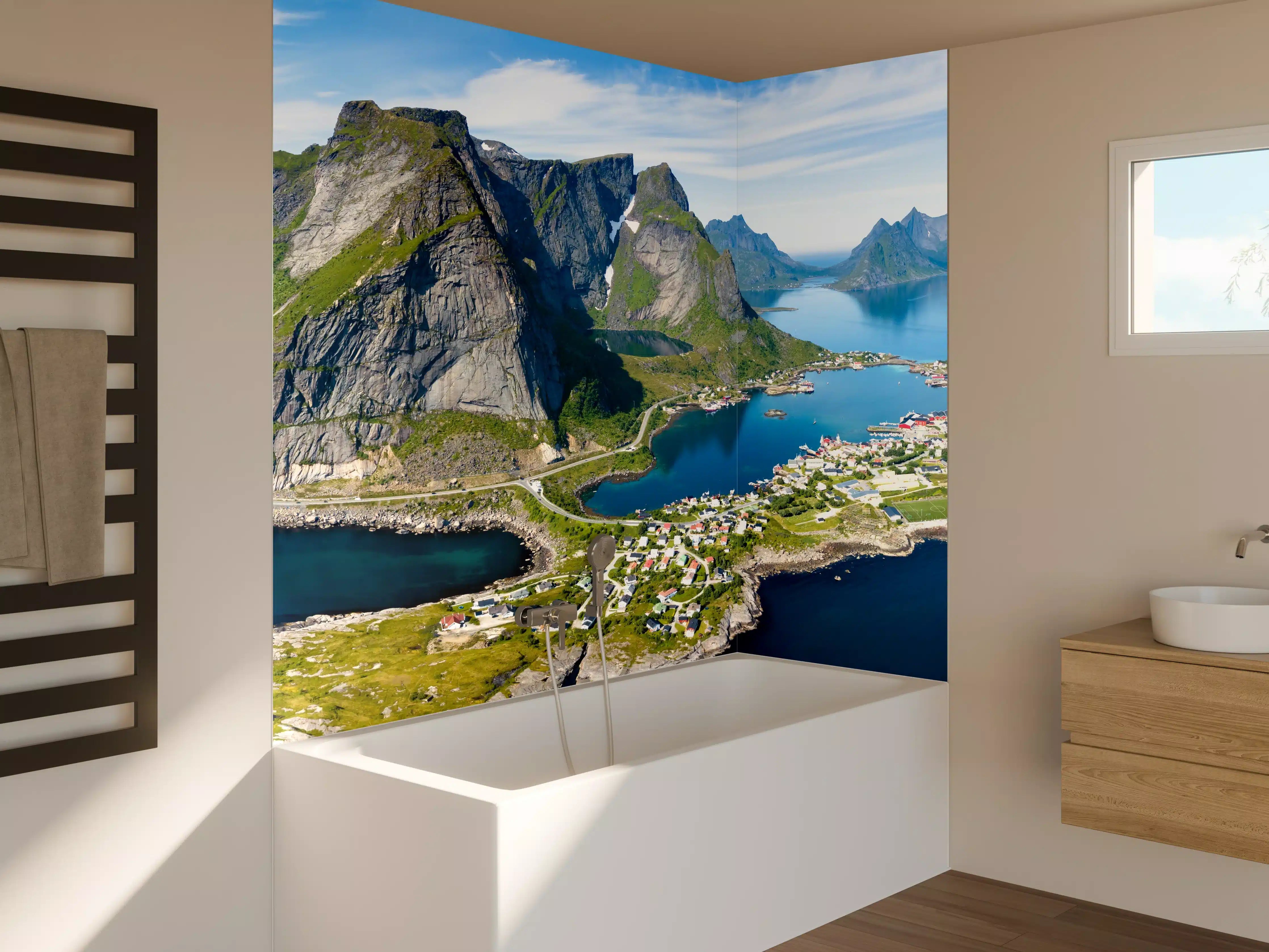 Badewannen-Rückwand - Panoramablick auf Reine