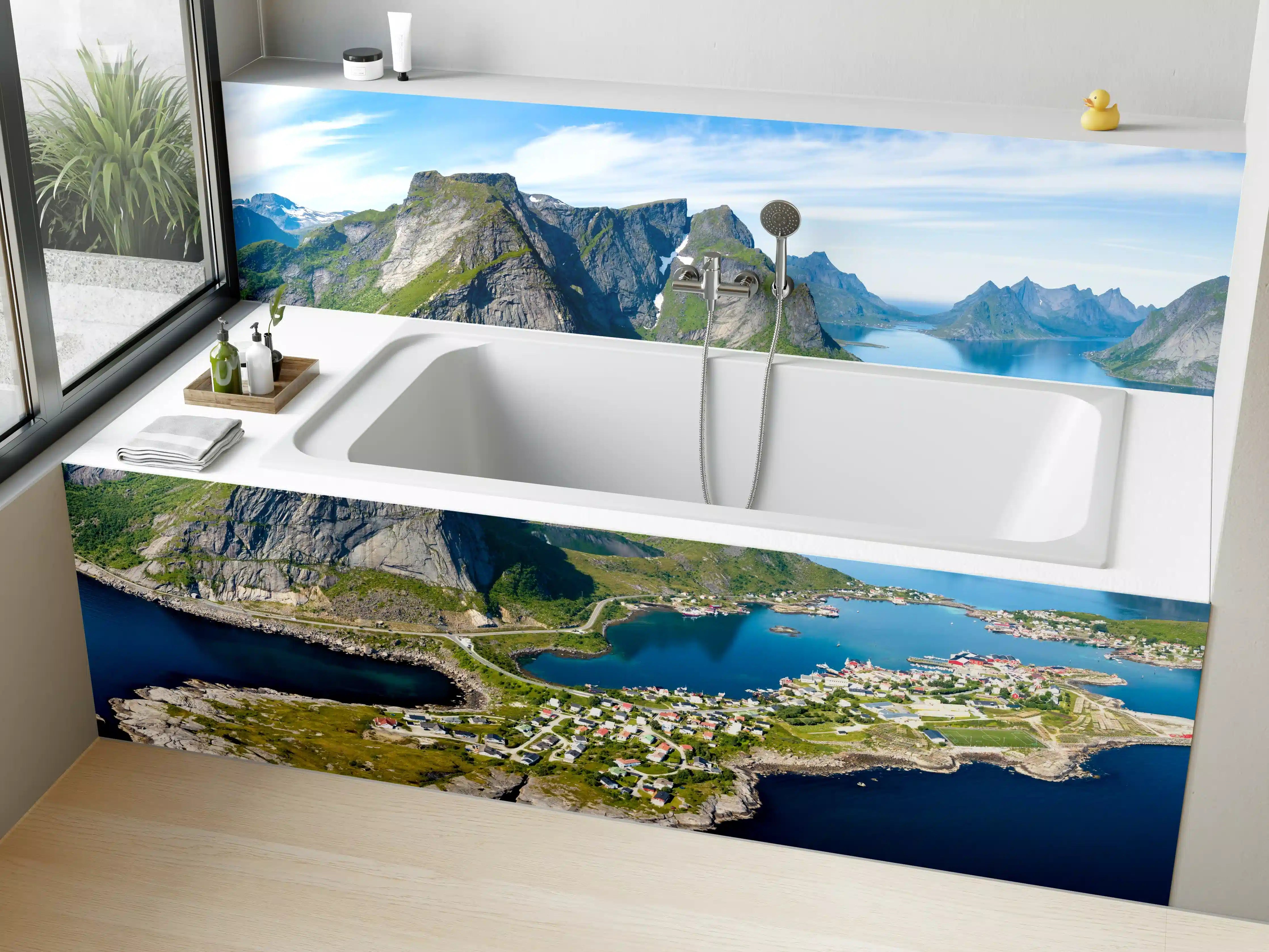 Badewannen-Rückwand - Panoramablick auf Reine