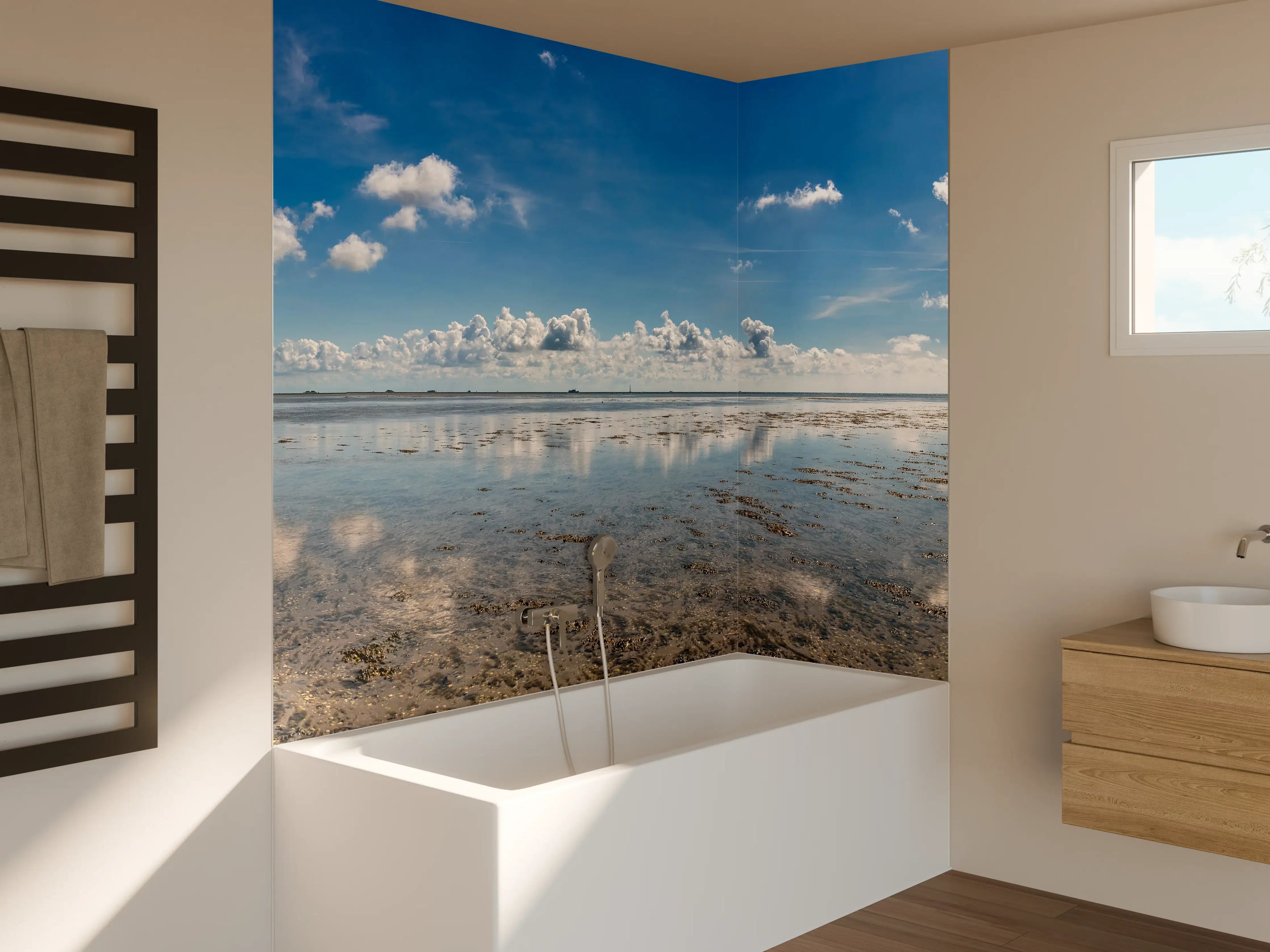 Badewannen-Rückwand - Panoramablick auf den ruhigen Ozean