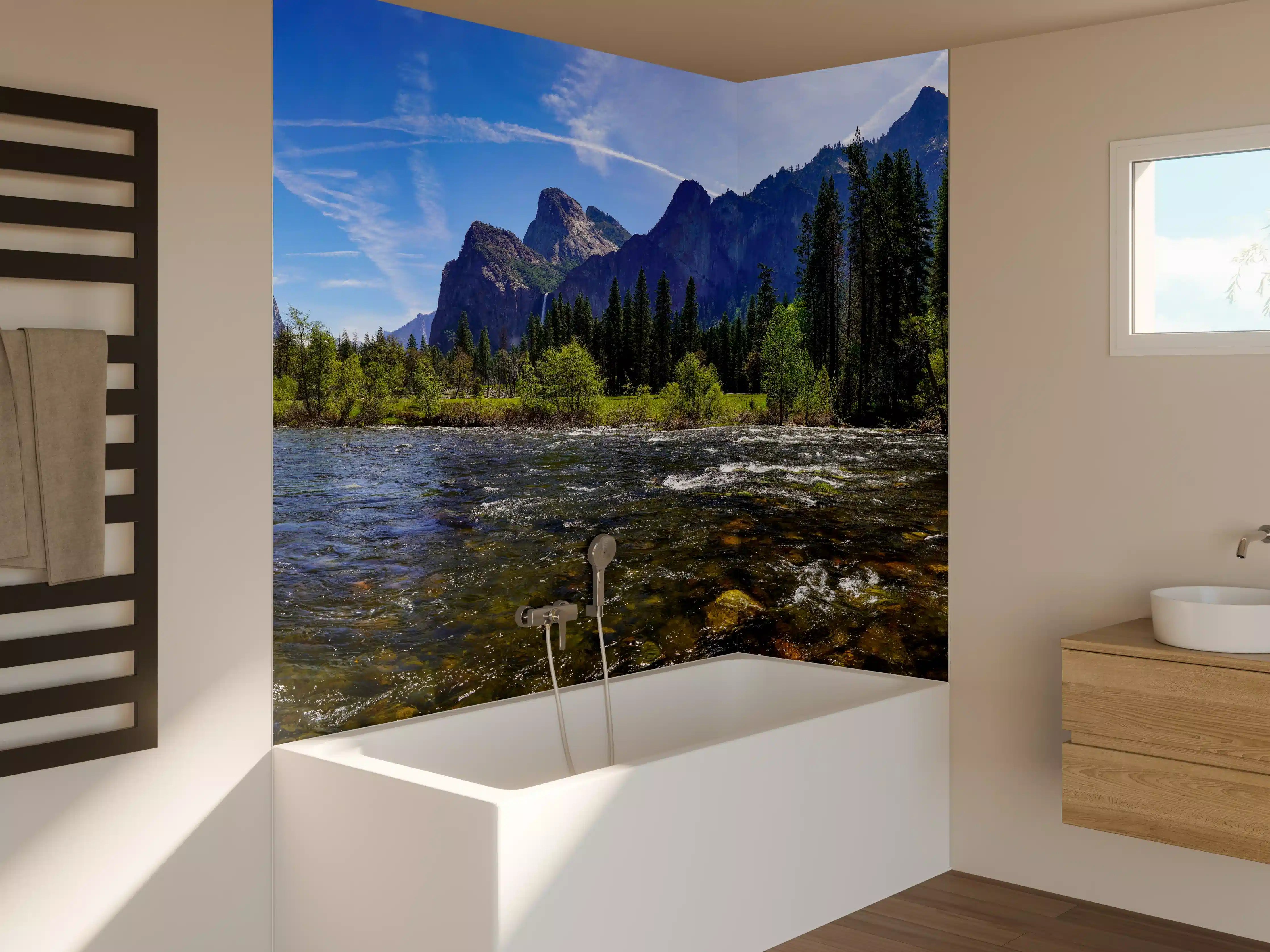Badewannen-Rückwand - Panoramablick im Yosemite-Nationalpark