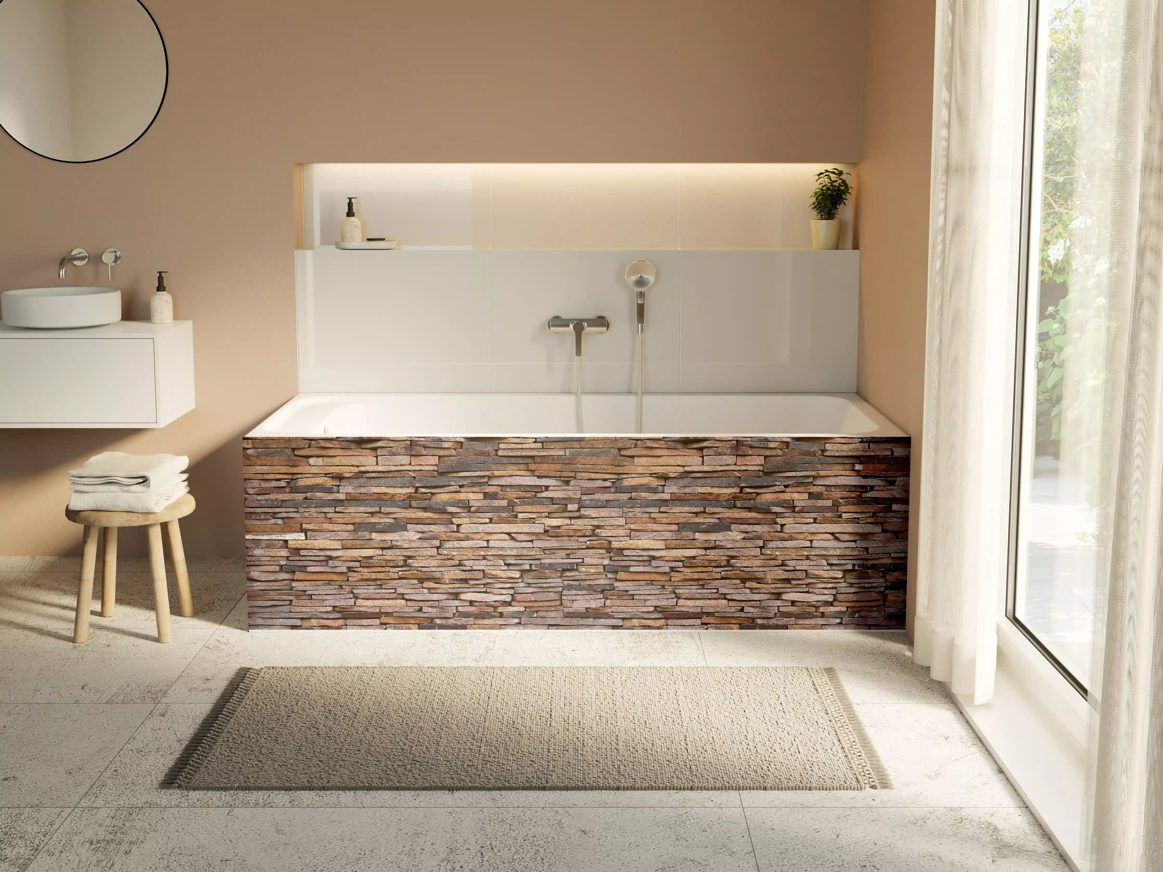 Badewannen-Rückwand - Panoramaplatte Granit