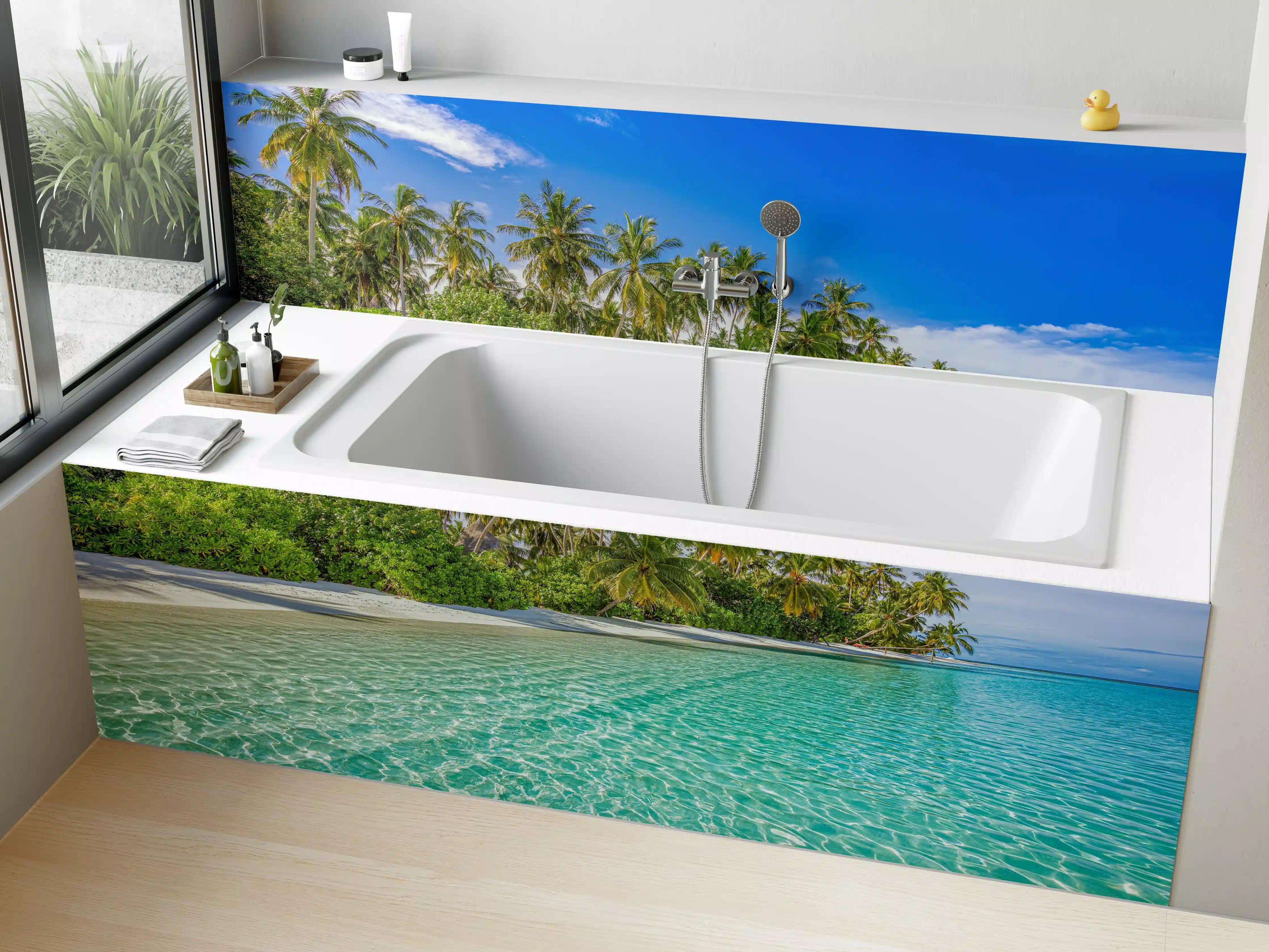 Badewannen-Rückwand - Paradiesische Insel