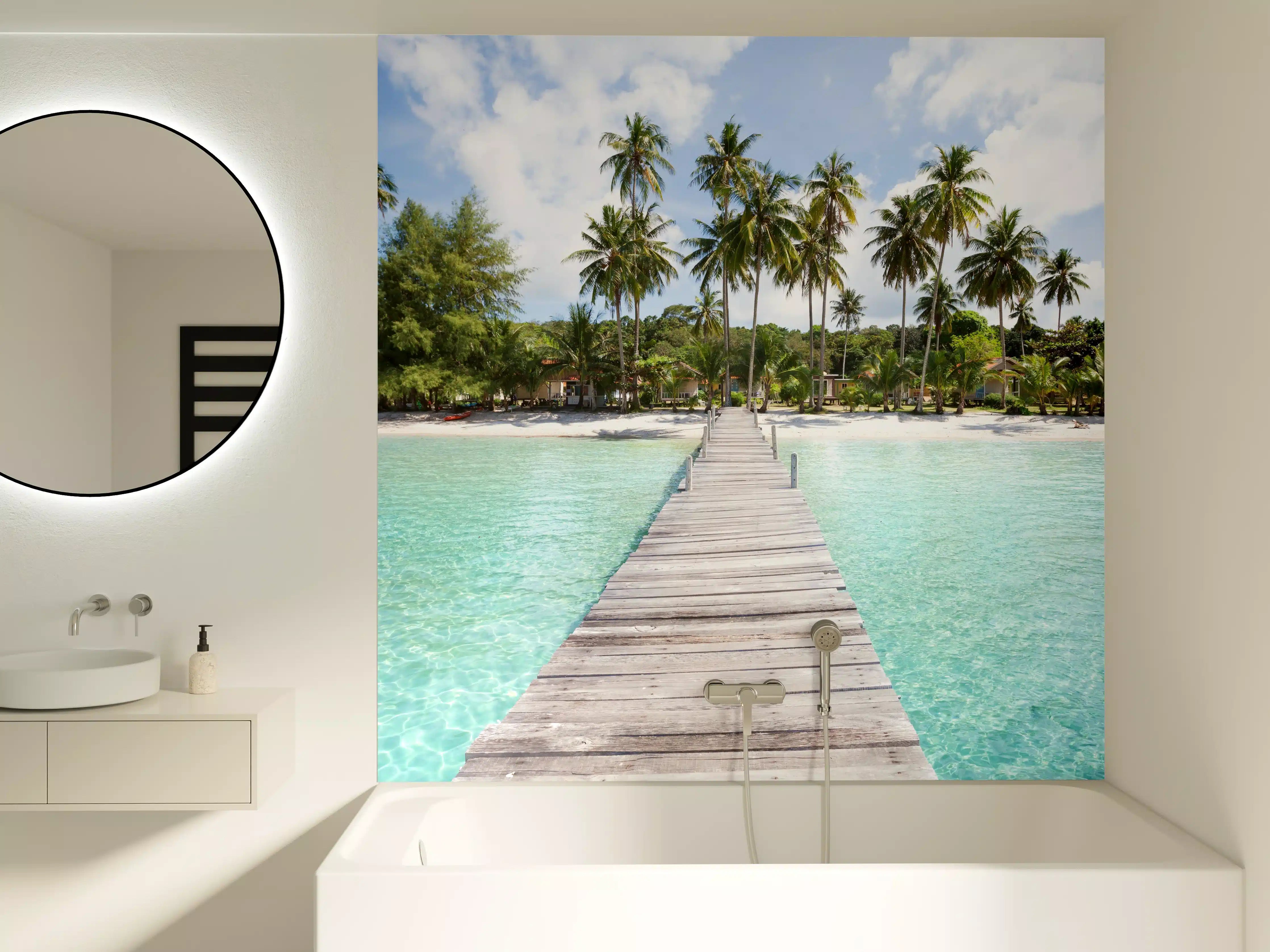 Badewannen-Rückwand - Paradiesischer Pier in Thailand