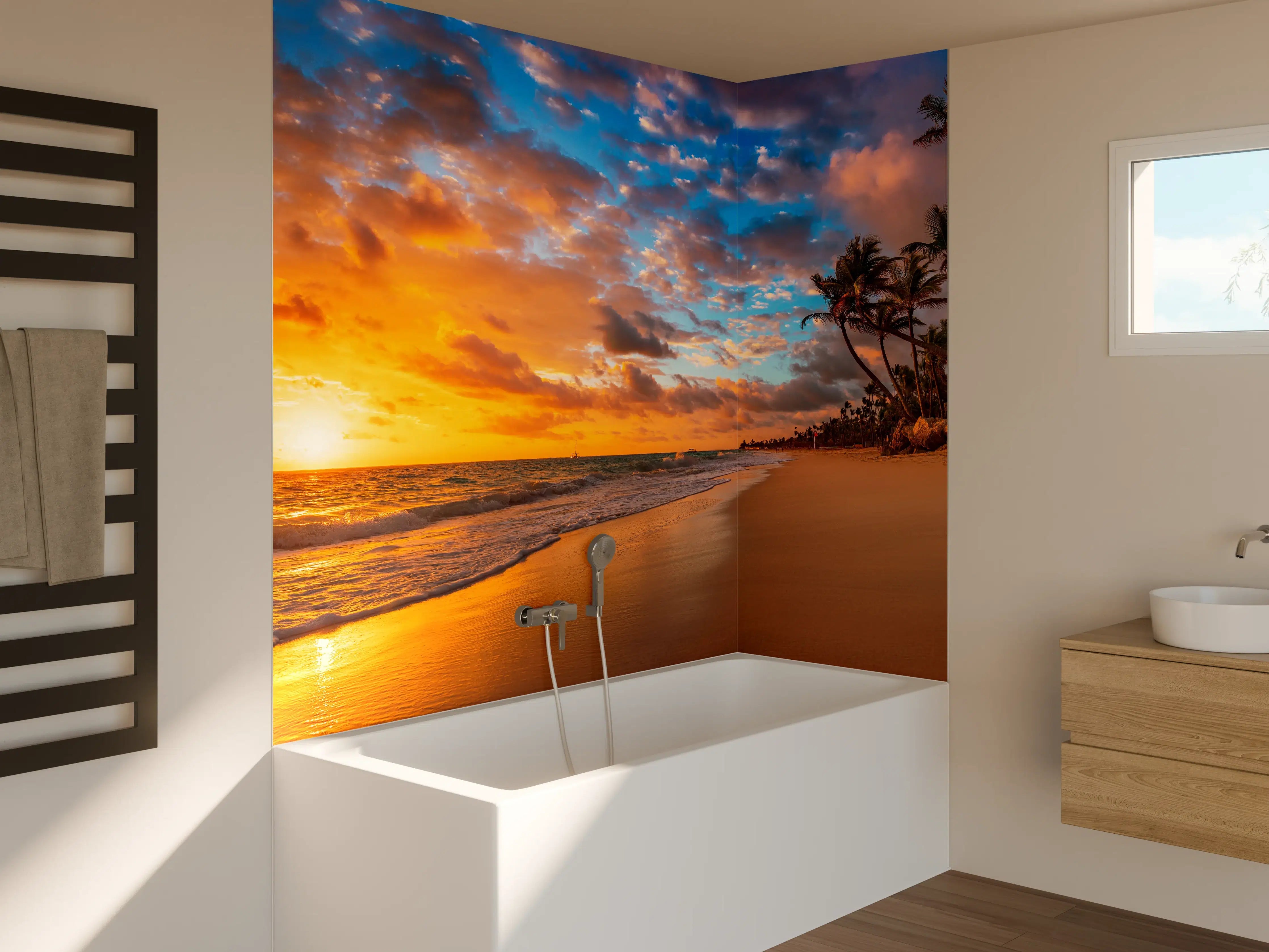 Badewannen-Rückwand - Paradiesischer Strand Coson