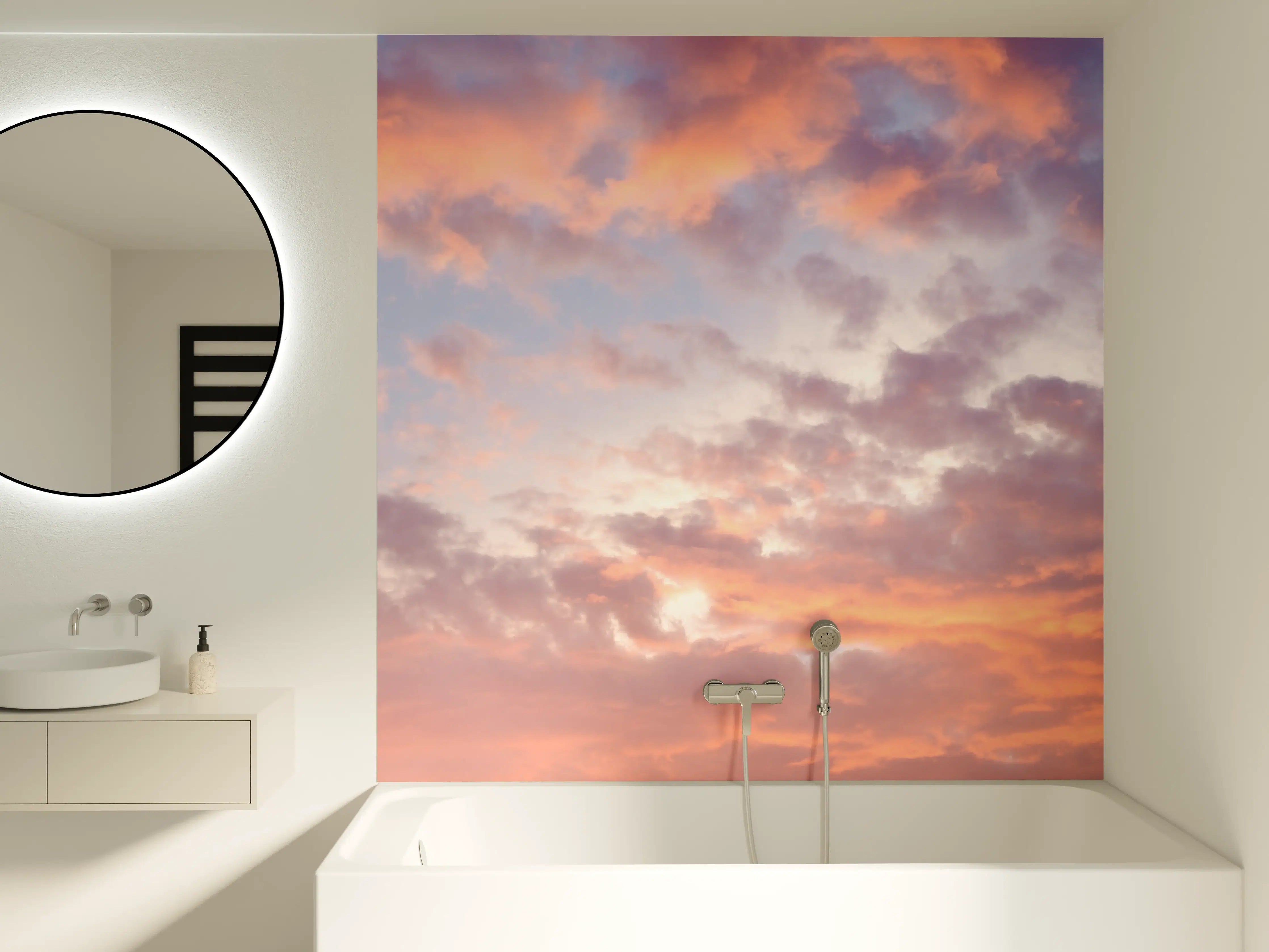 Badewannen-Rückwand - Pastell-Sonnenuntergangs-Himmel