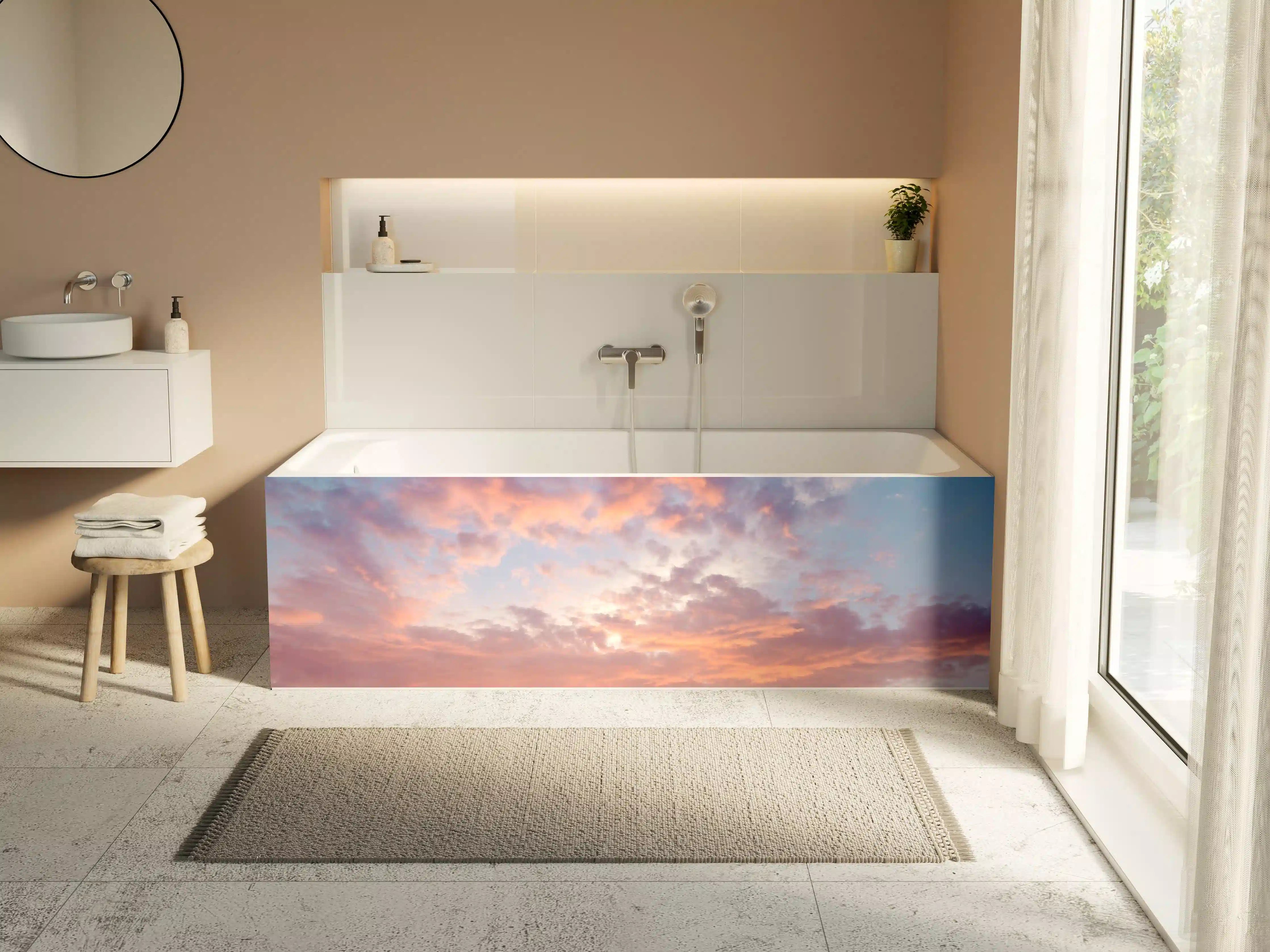 Badewannen-Rückwand - Pastell-Sonnenuntergangs-Himmel