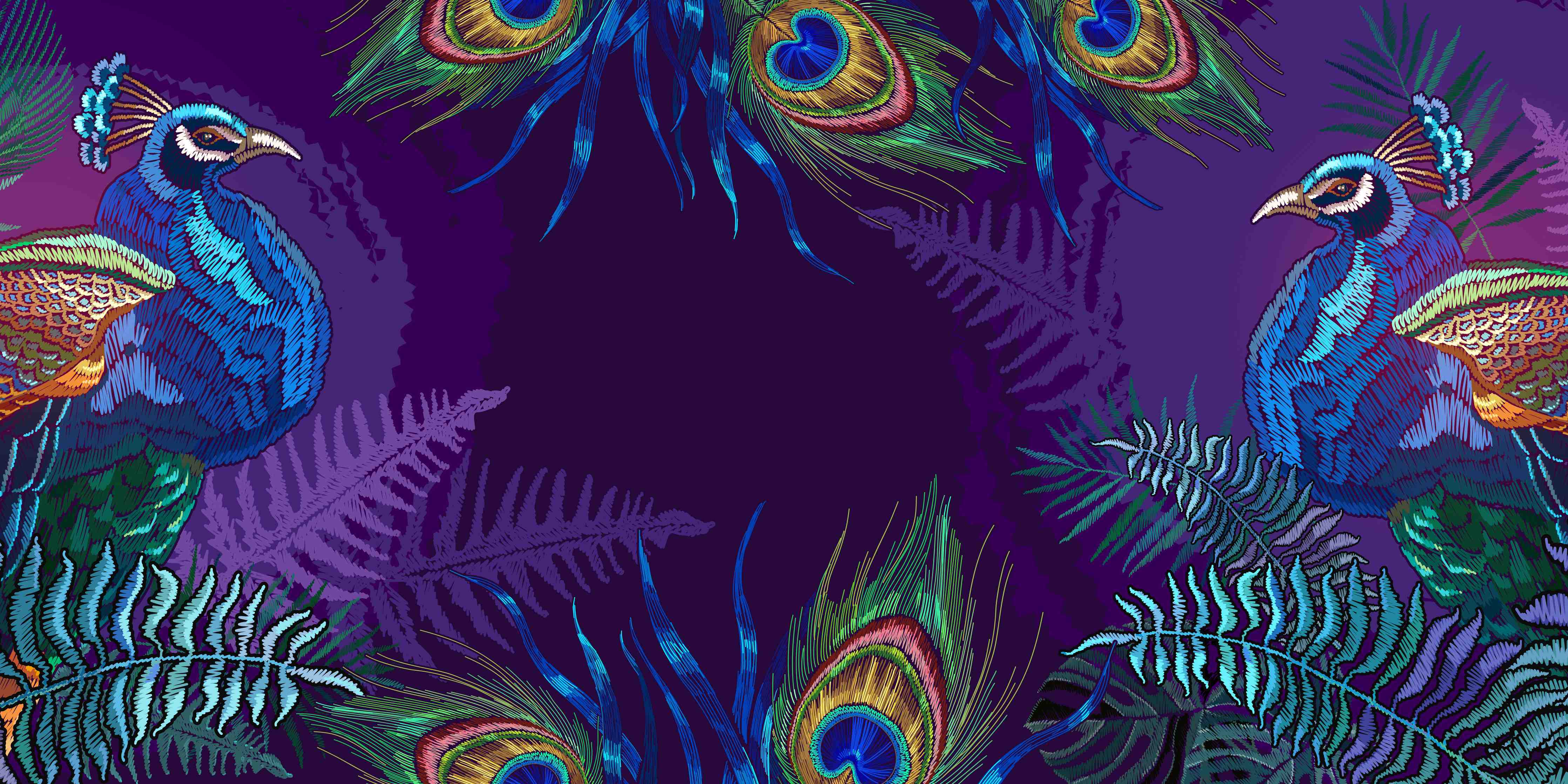 Badewannen-Rückwand-Pfau - Stickmuster