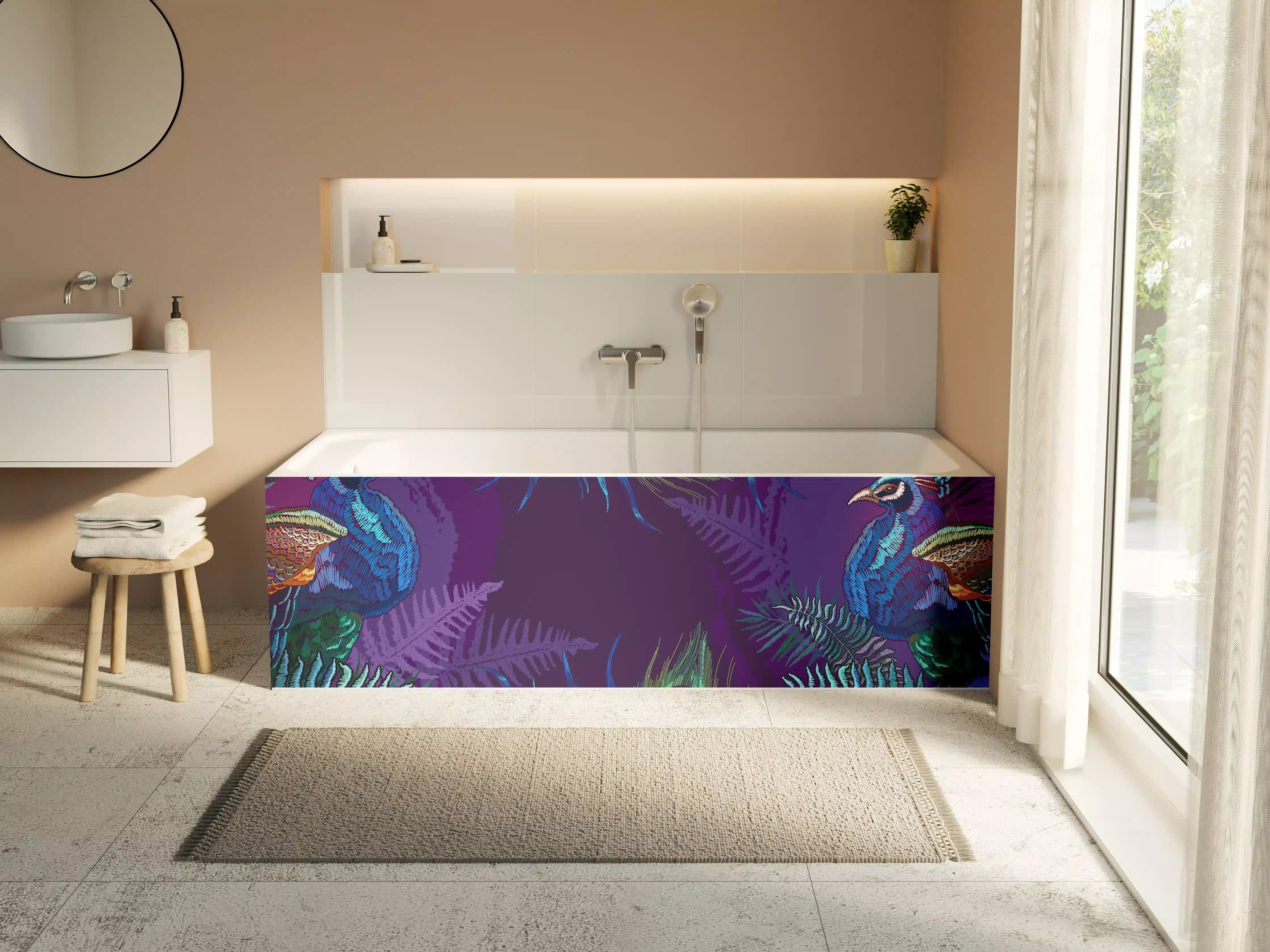 Badewannen-Rückwand - Pfau - Stickmuster