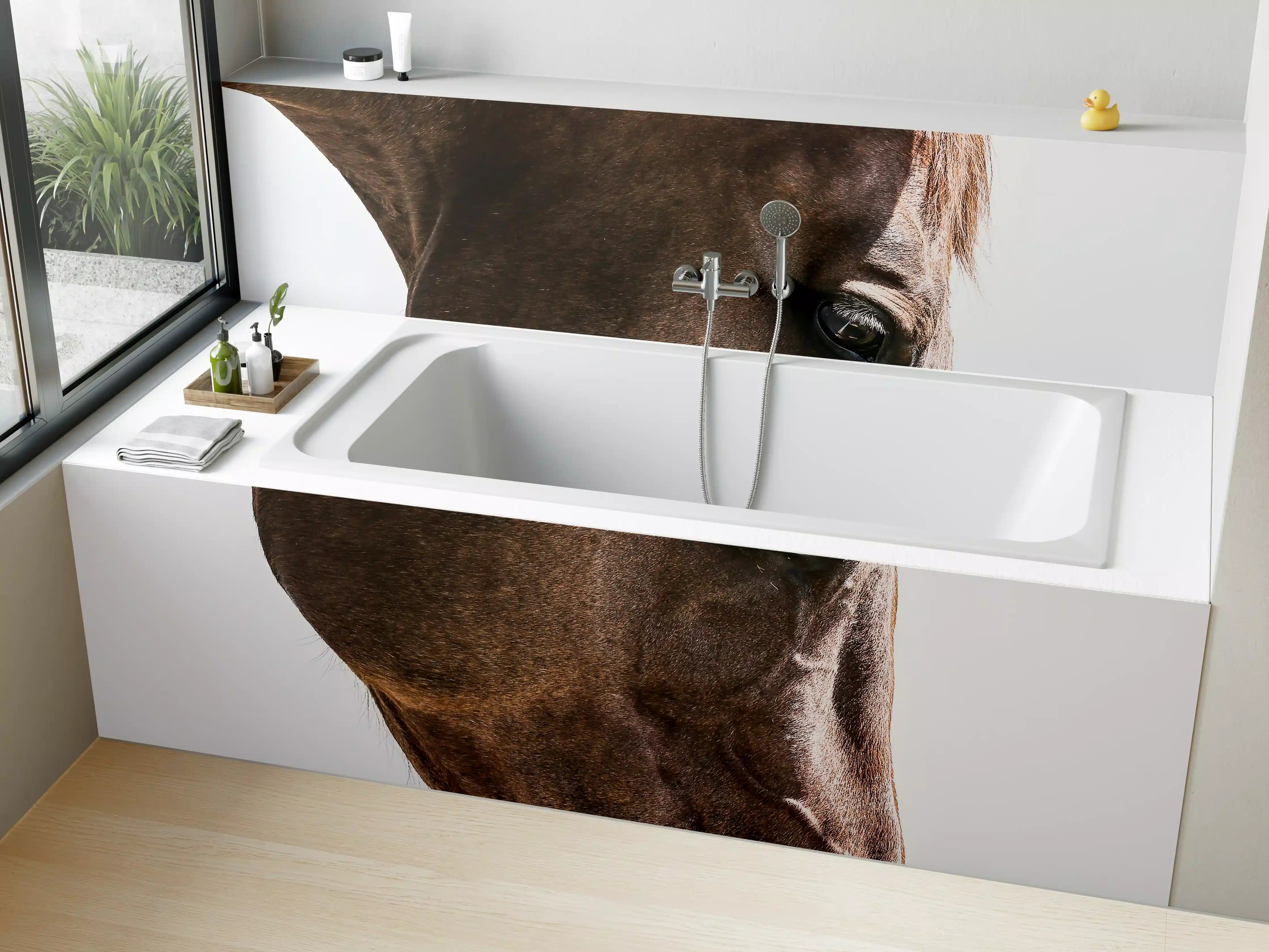 Badewannen-Rückwand - Pferde Auge Makroaufnahme