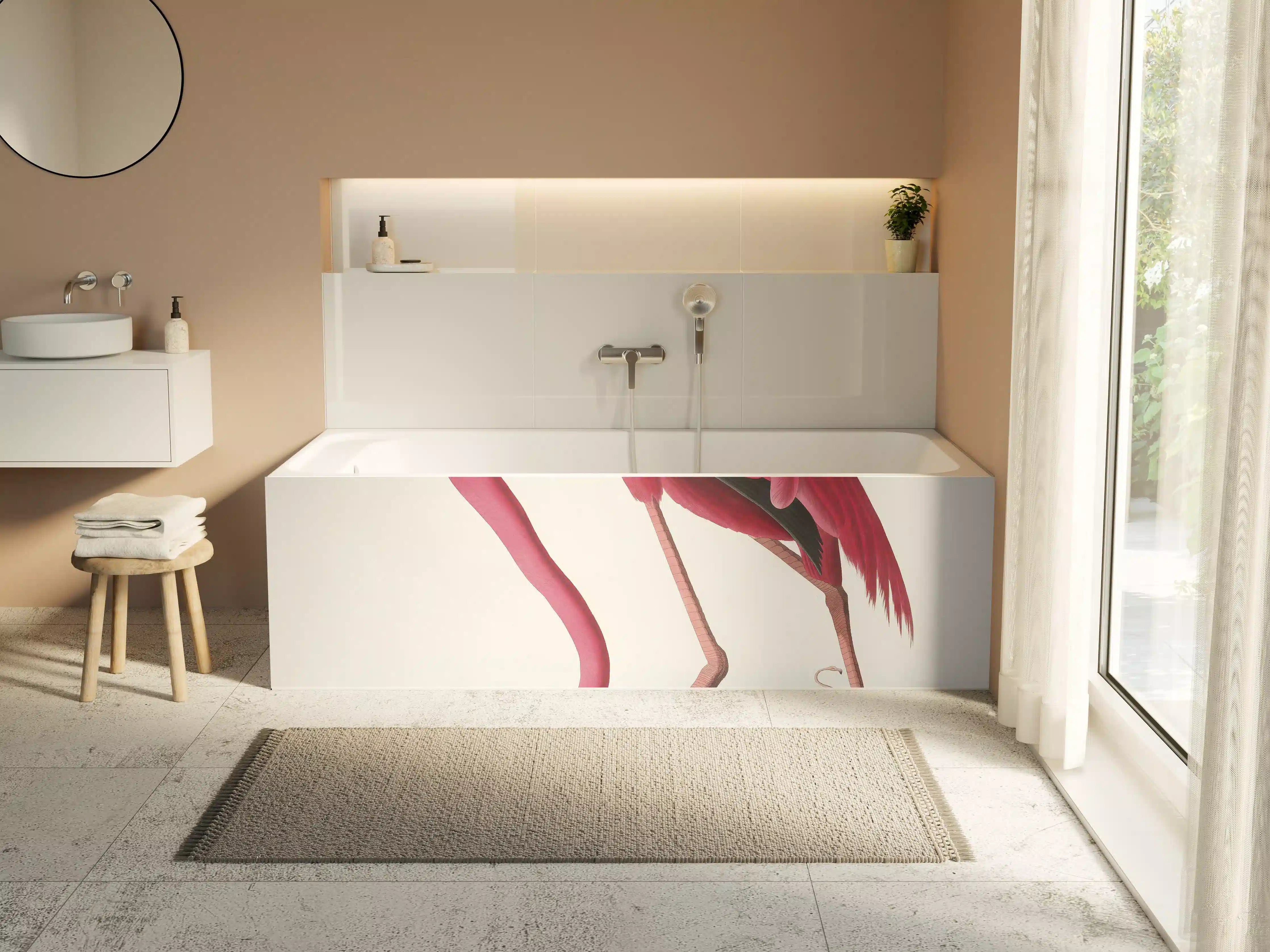 Badewannen-Rückwand - Pinker Flamingo - John James Audubon