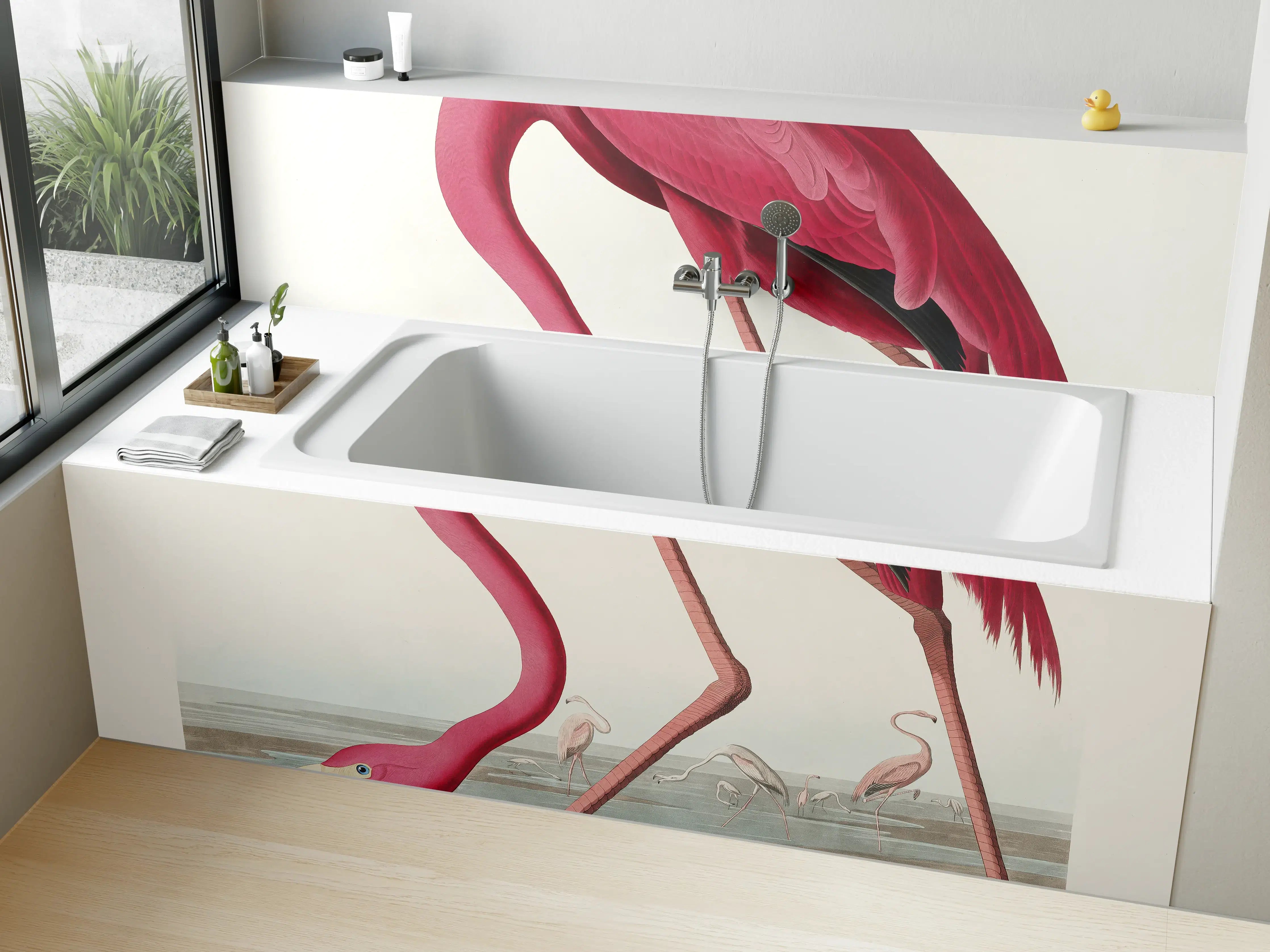Badewannen-Rückwand - Pinker Flamingo - John James Audubon
