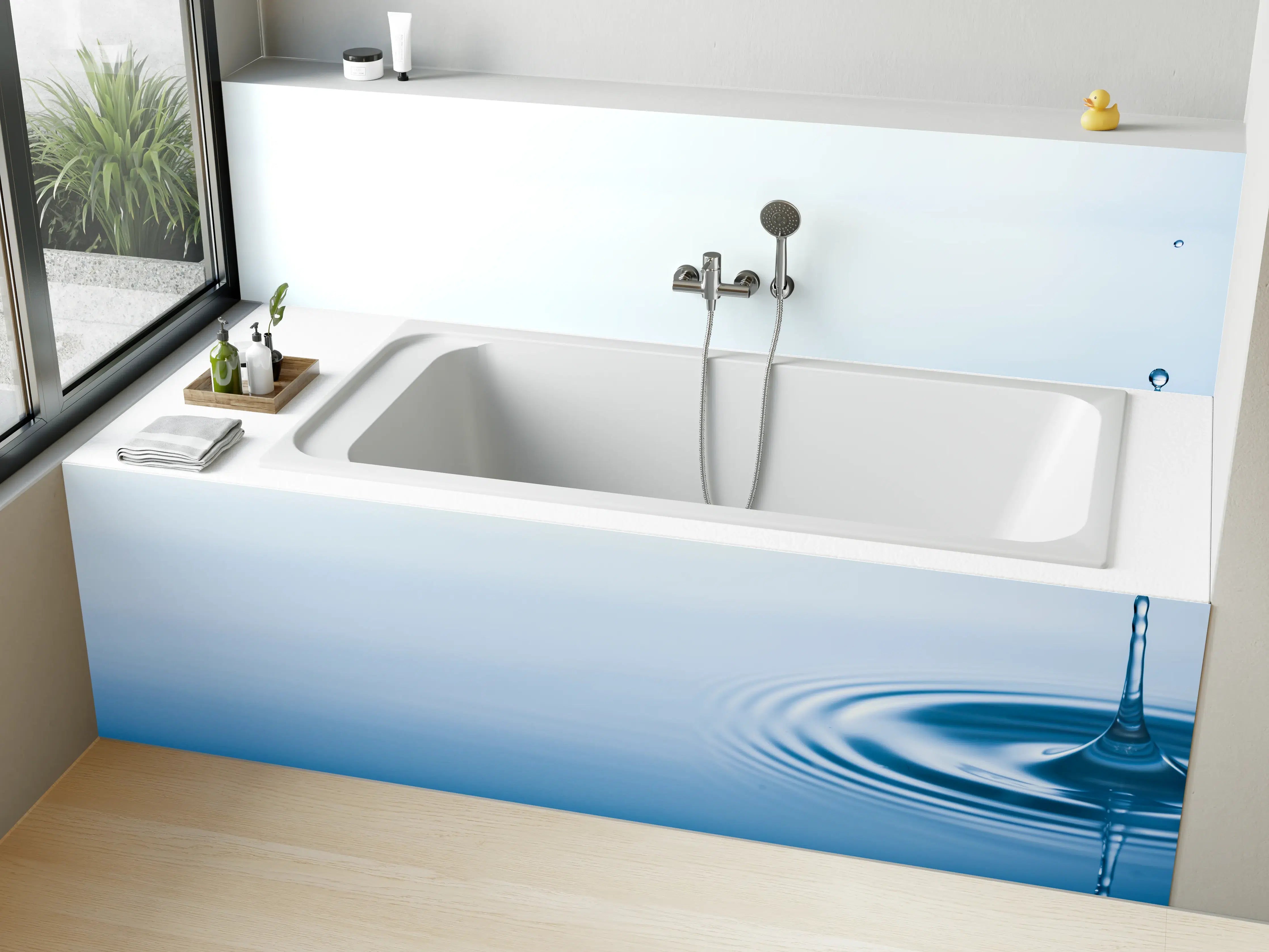 Badewannen-Rückwand - Plätschern der fallenden Wassertropfen