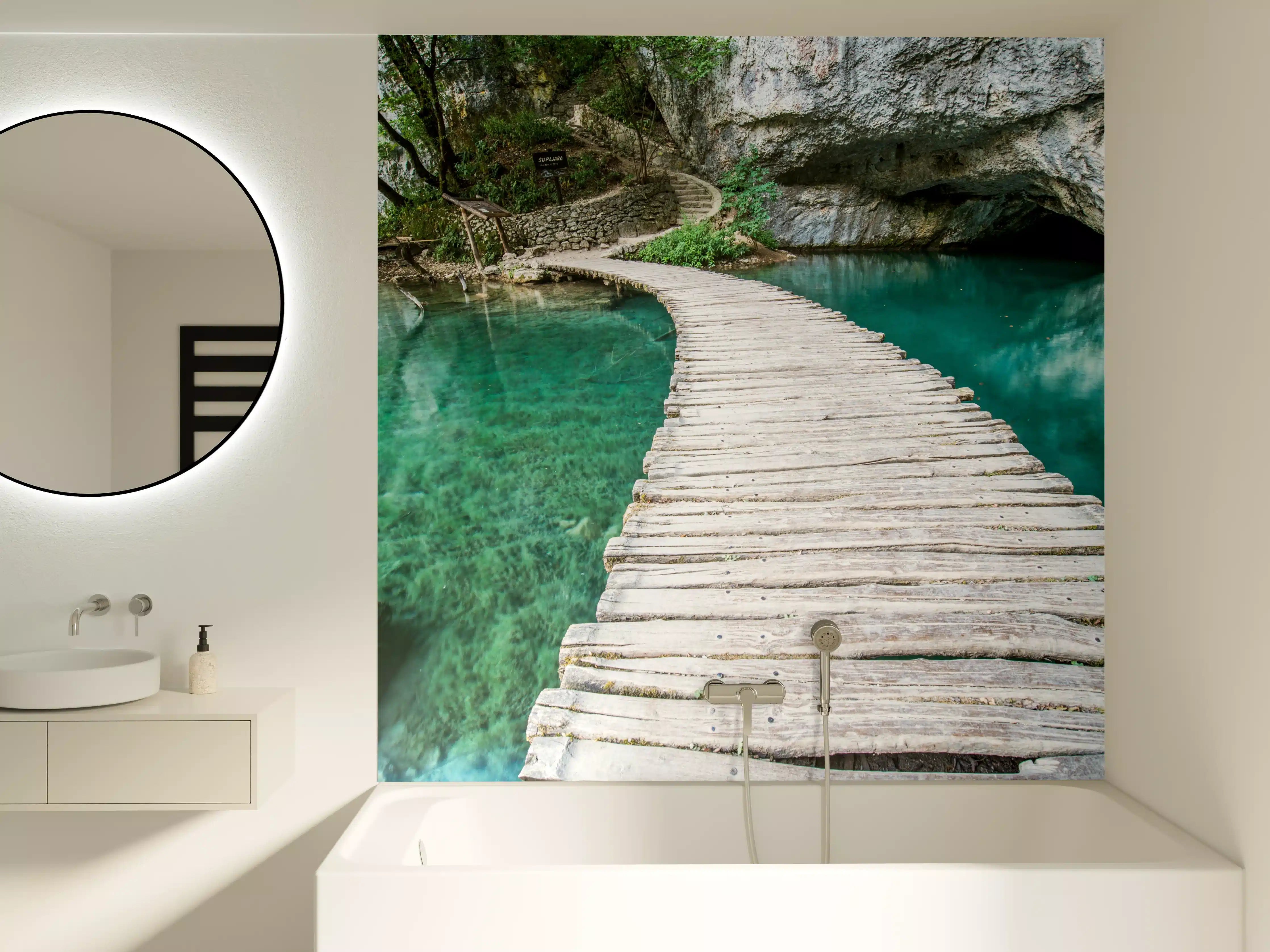 Badewannen-Rückwand - Plitvicer Brücke in Kroatien