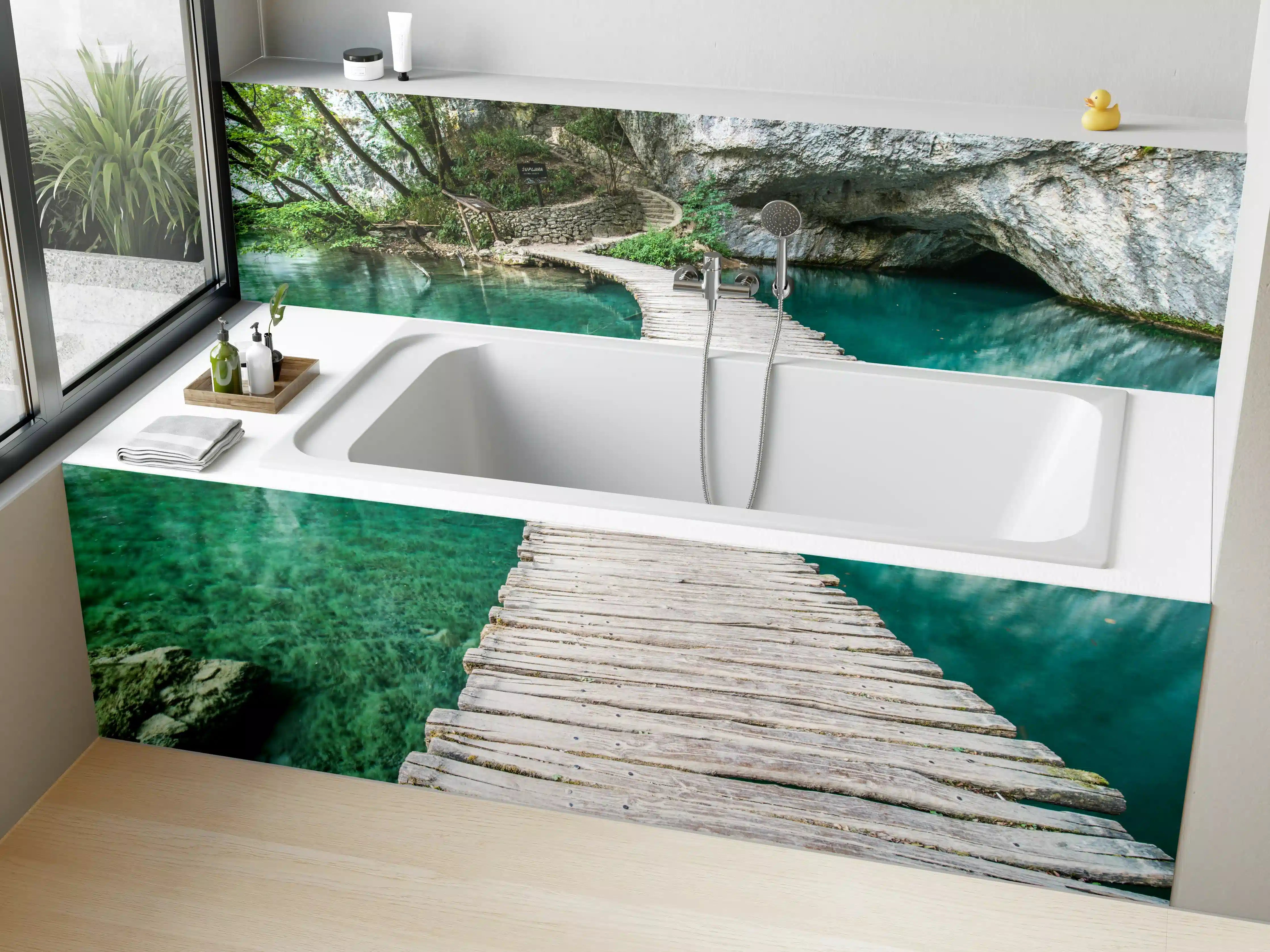 Badewannen-Rückwand - Plitvicer Brücke in Kroatien