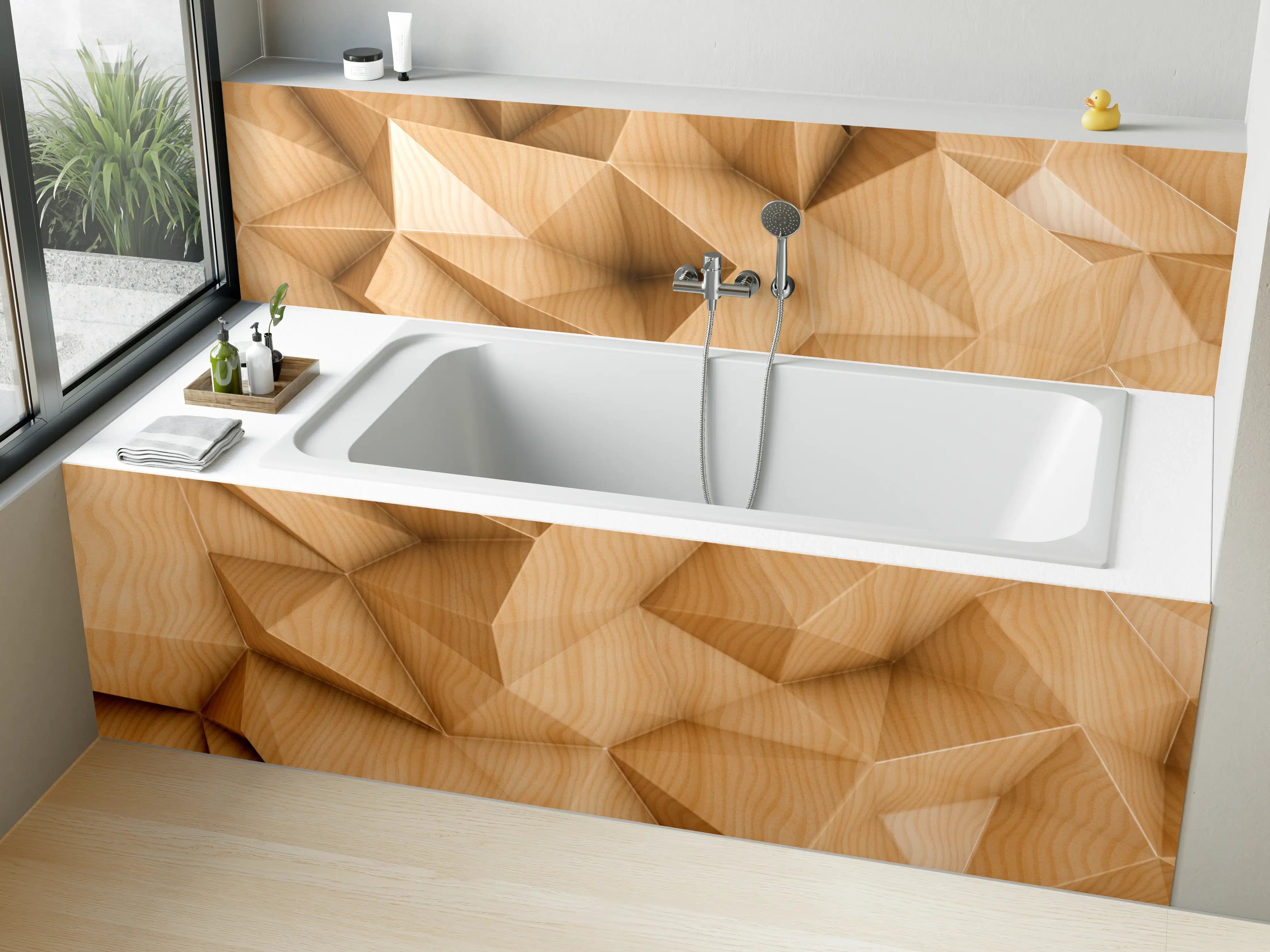 Badewannen-Rückwand - Polygonaler abstrakter Hintergrund
