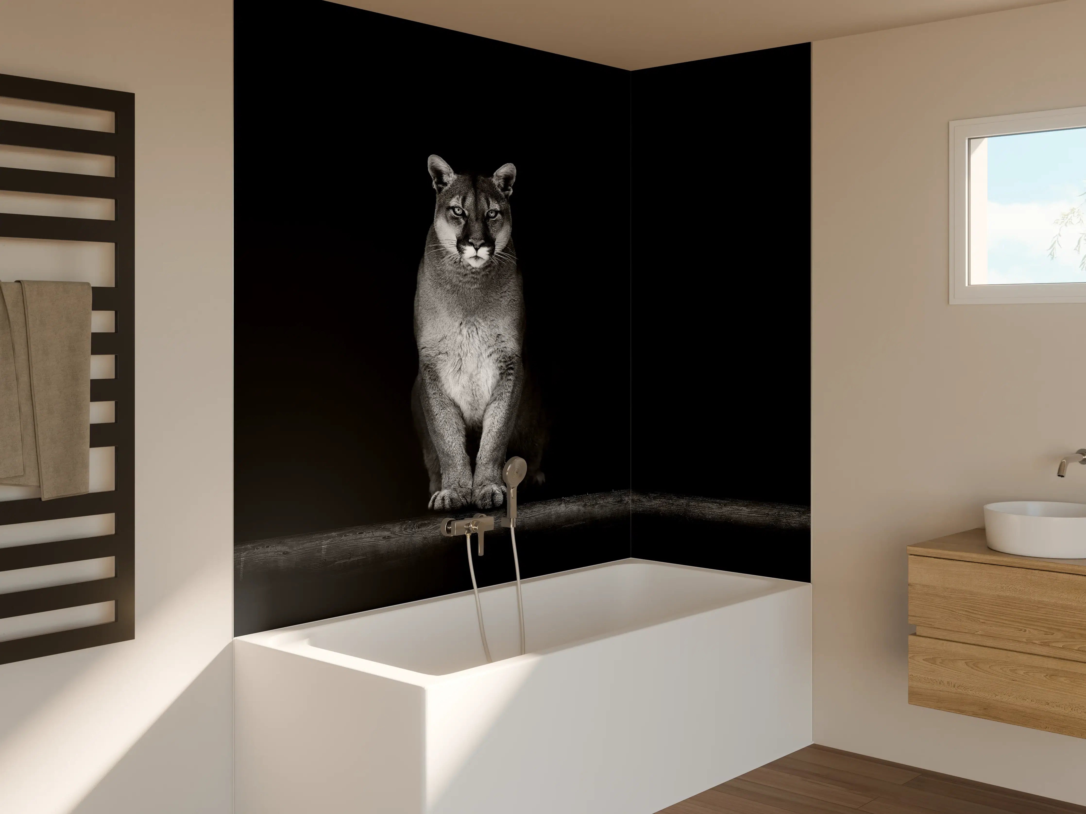 Badewannen-Rückwand - Porträt des Bergpumas