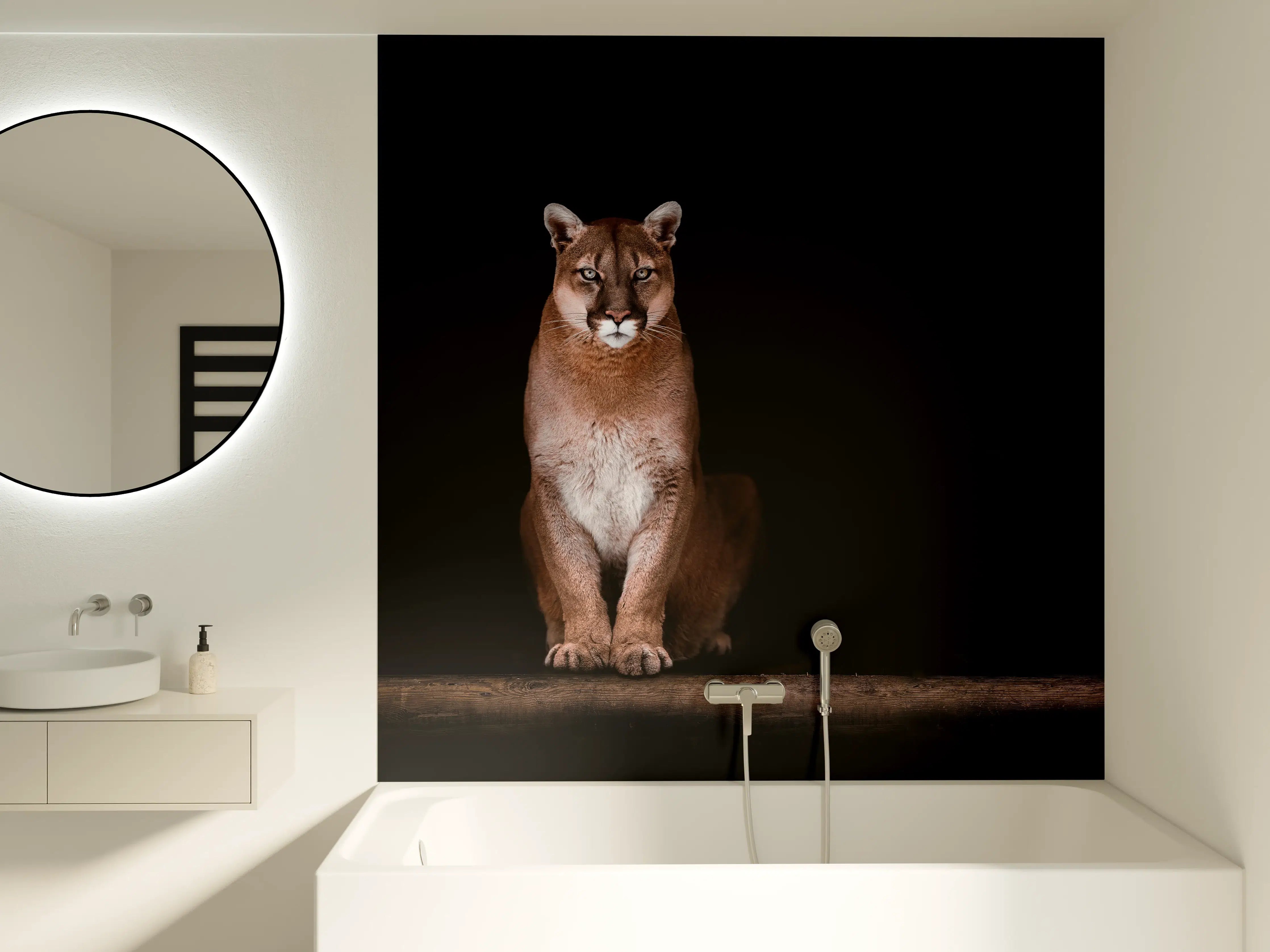 Badewannen-Rückwand - Porträt des schönen Pumas