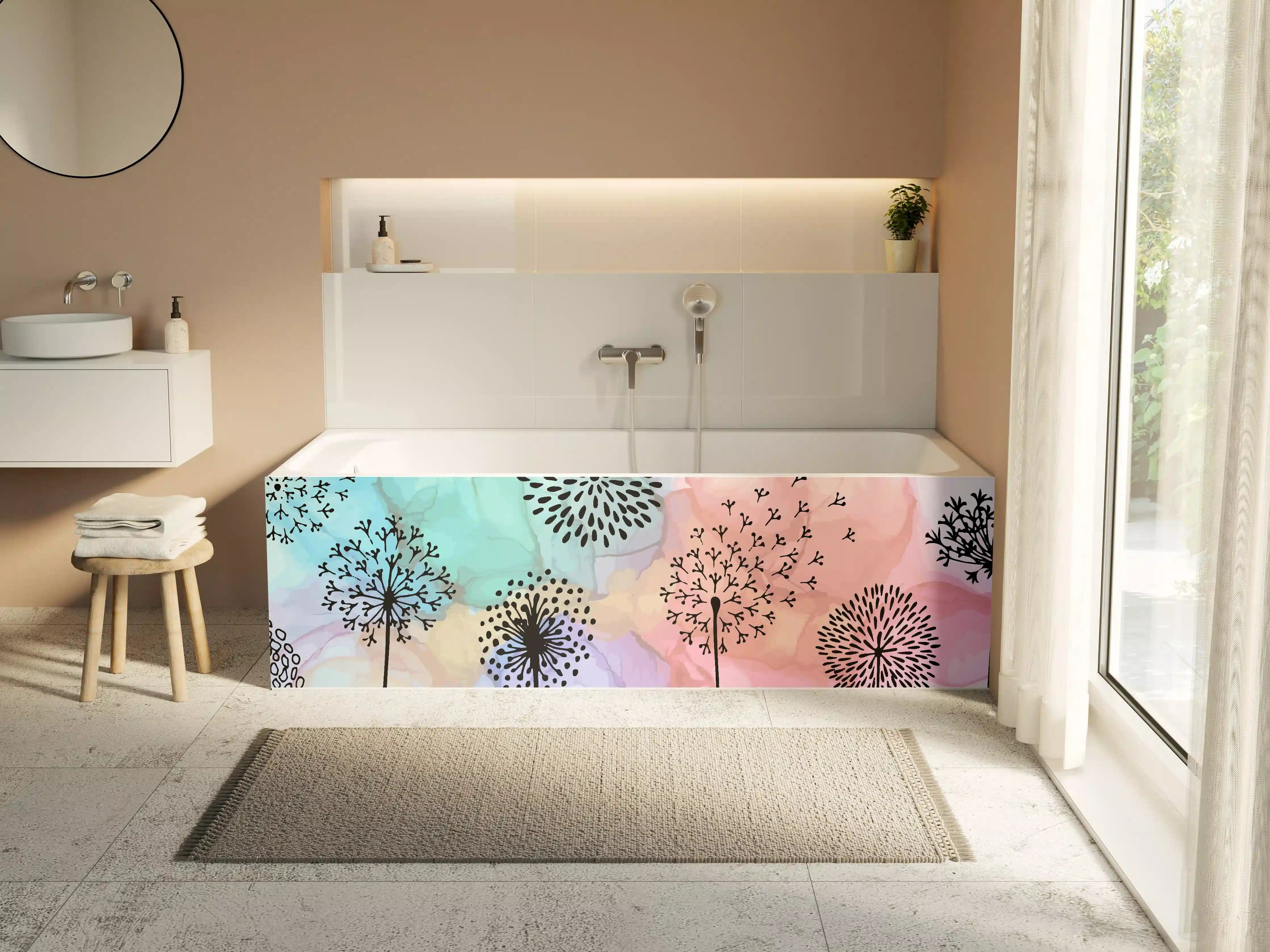 Badewannen-Rückwand - Pusteblume Aquarell