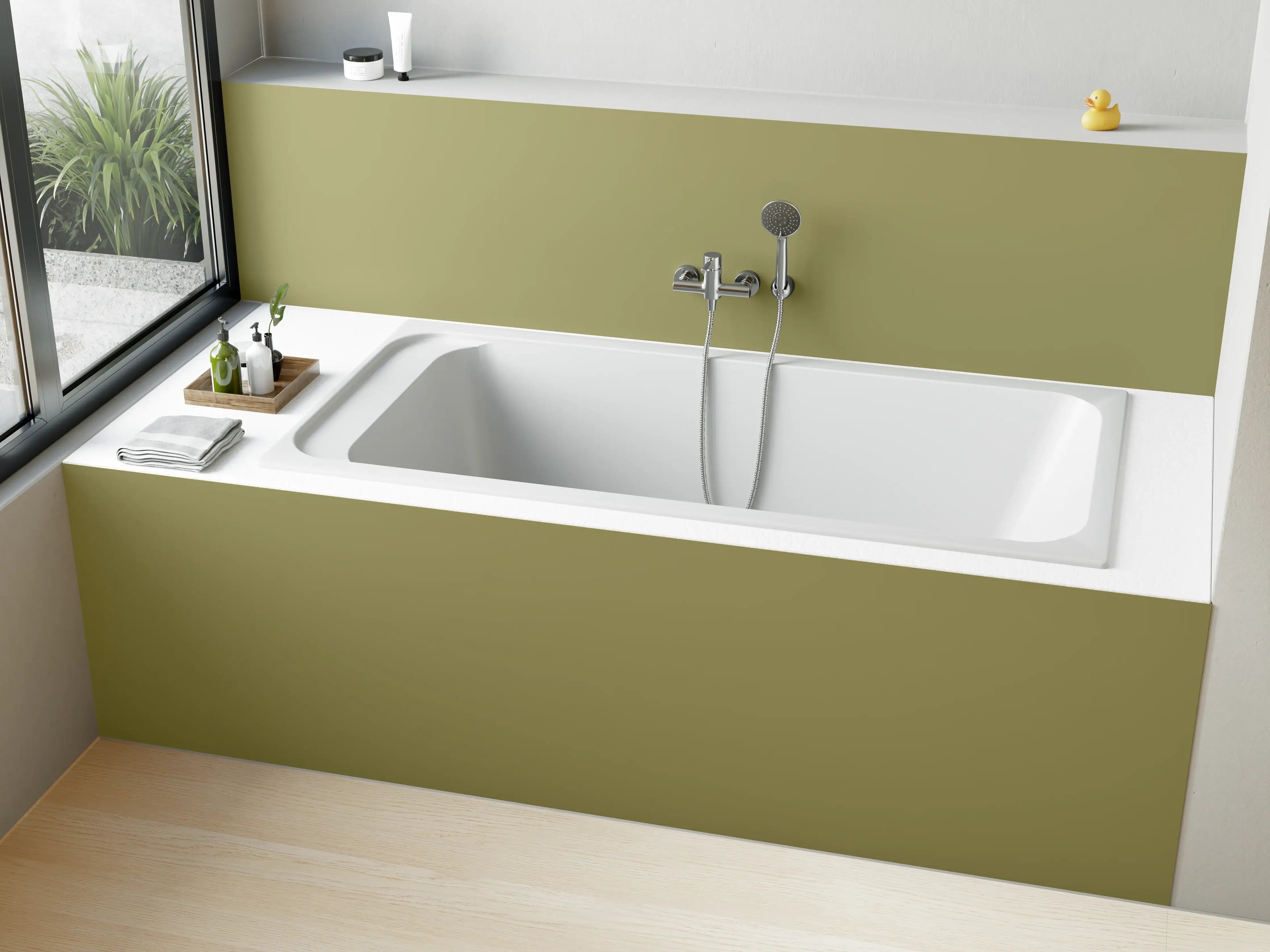 Badewannen-Rückwand - RAL 1020 (olivgelb)