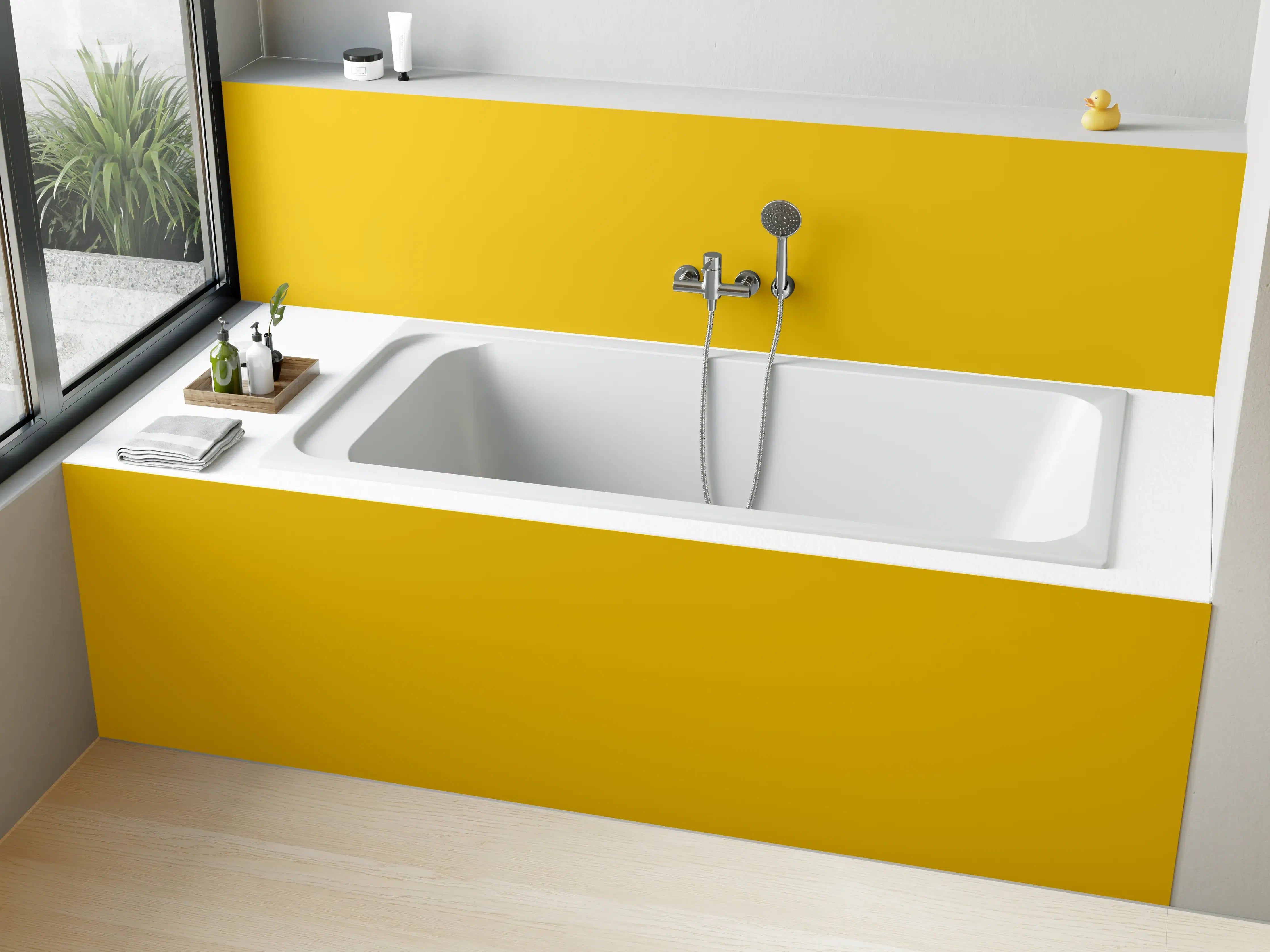 Badewannen-Rückwand - RAL 1032 (Besengelb)