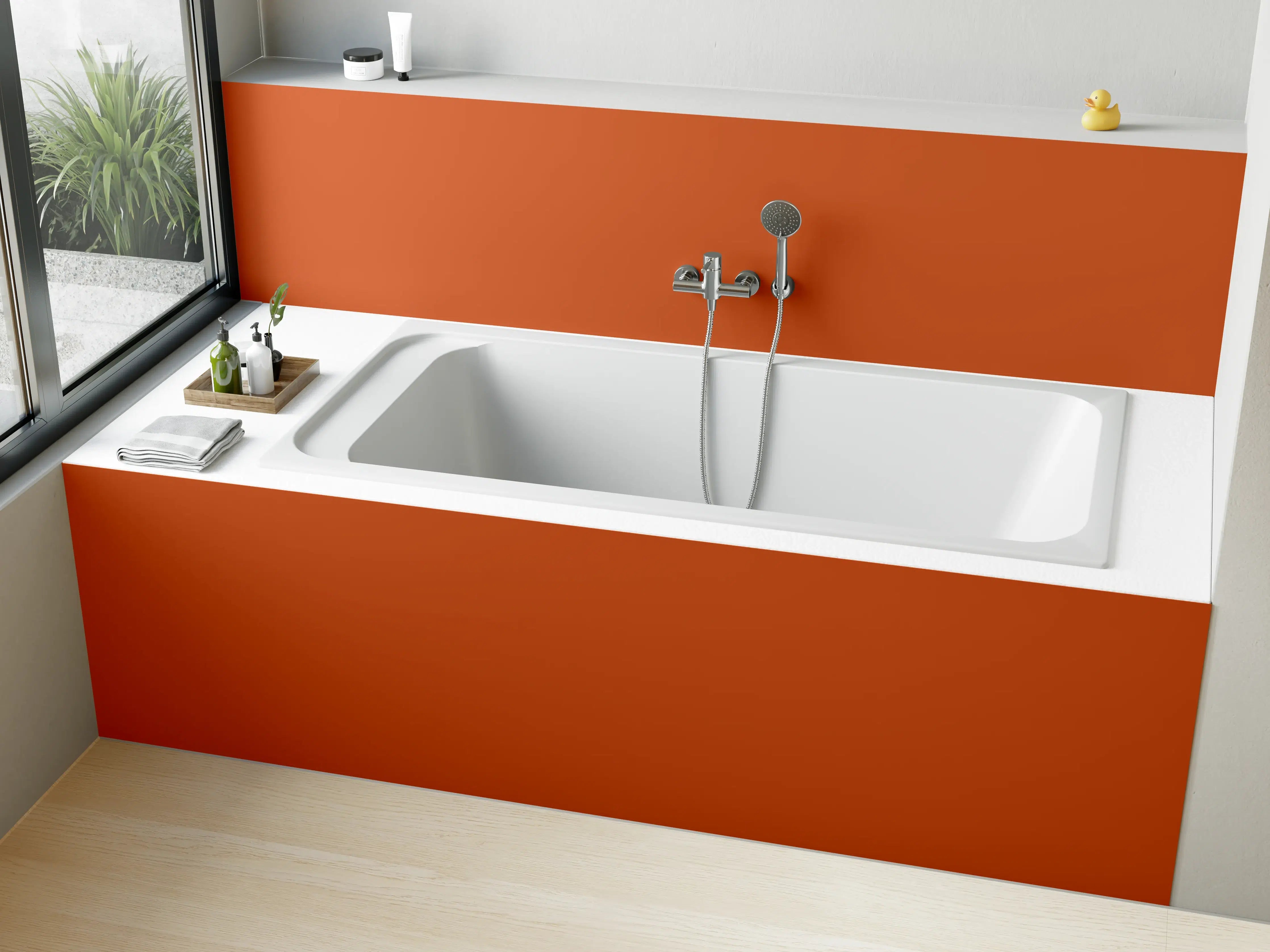 Badewannen-Rückwand - RAL 2001 (Rot-Orange)