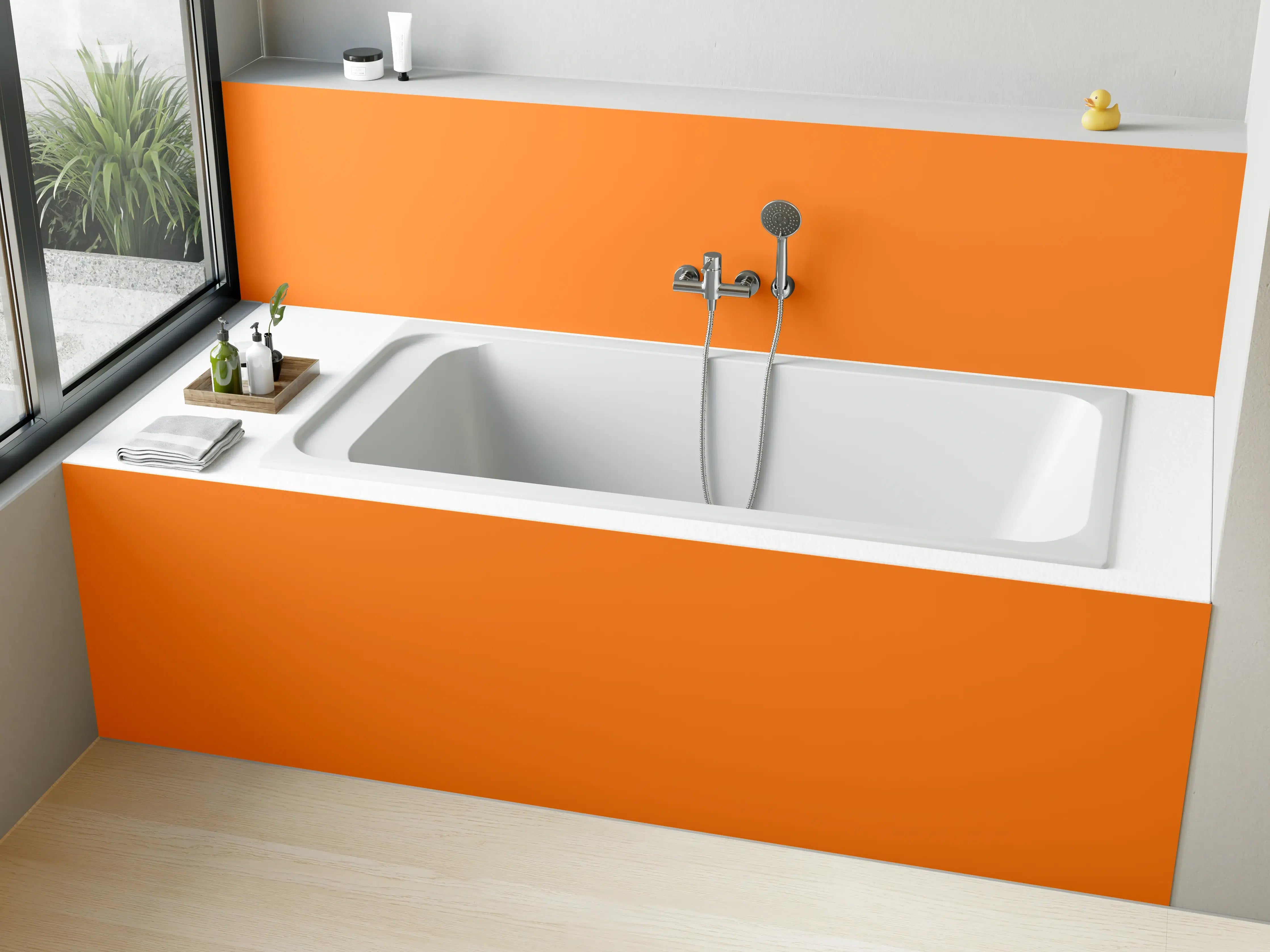 Badewannen-Rückwand - RAL 2003 (Pastellorange)