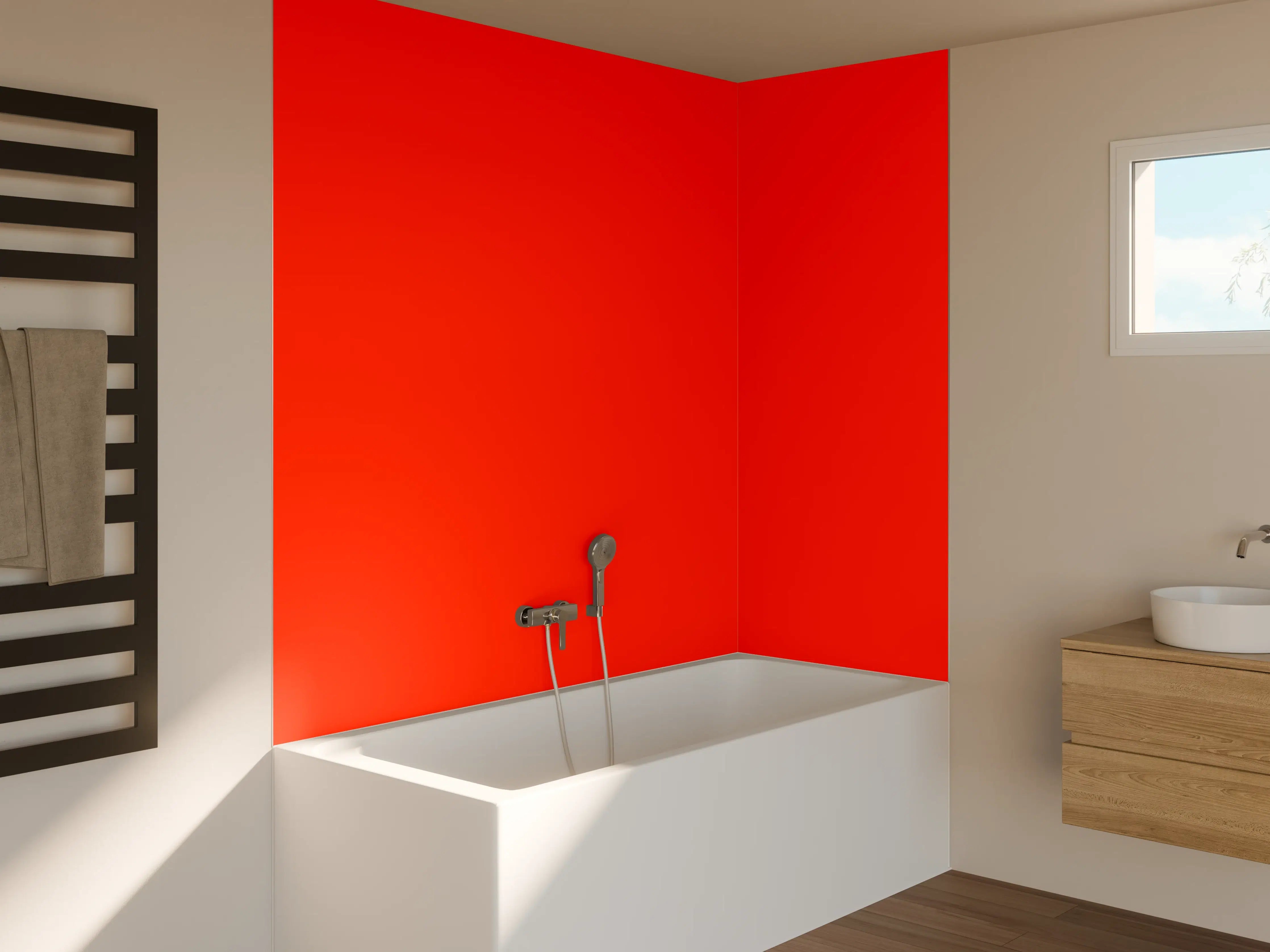 Badewannen-Rückwand - RAL 2005 (Leuchtendes Orange)
