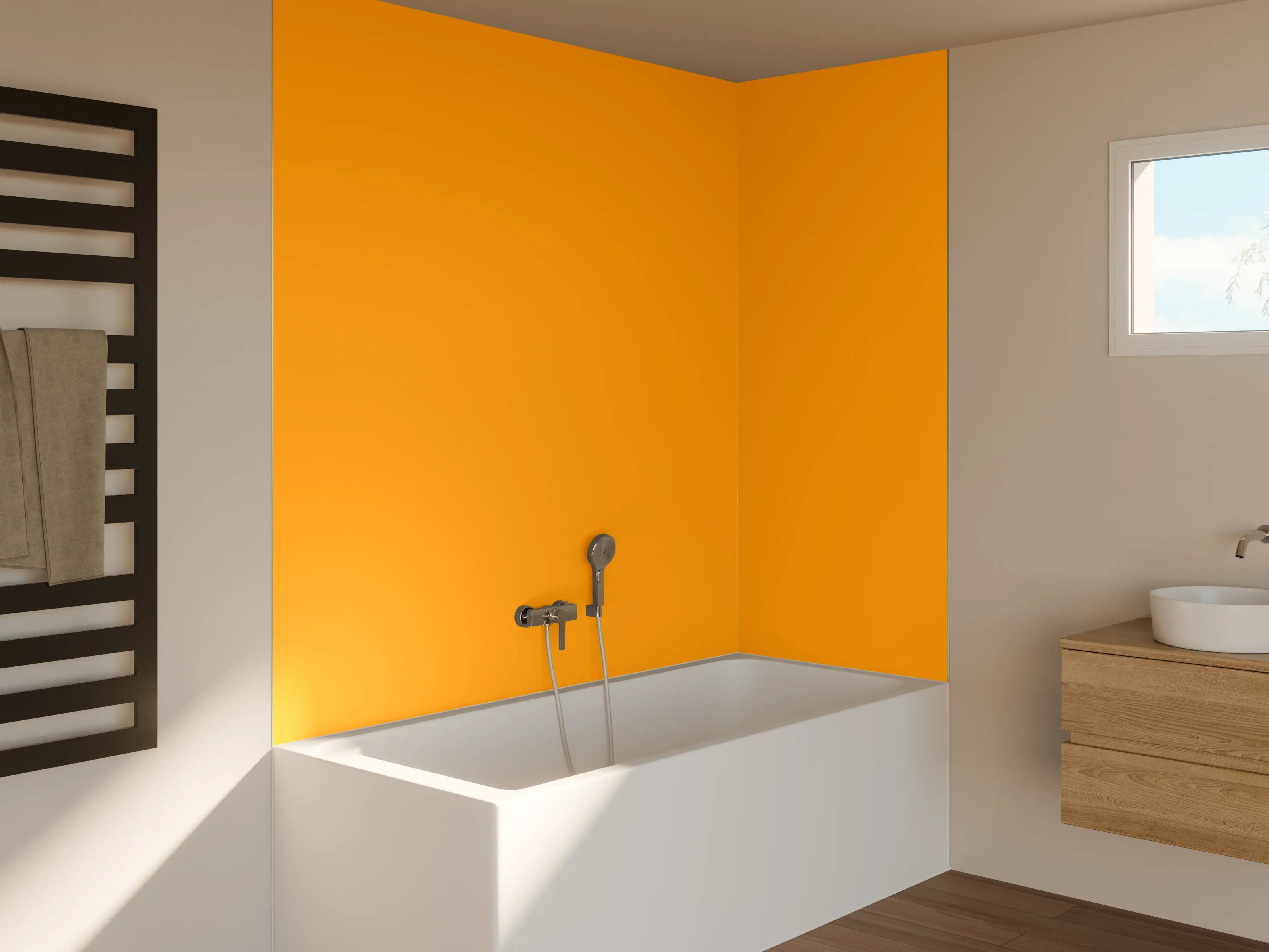 Badewannen-Rückwand - RAL 2007 (Leuchtendes Hellorange)