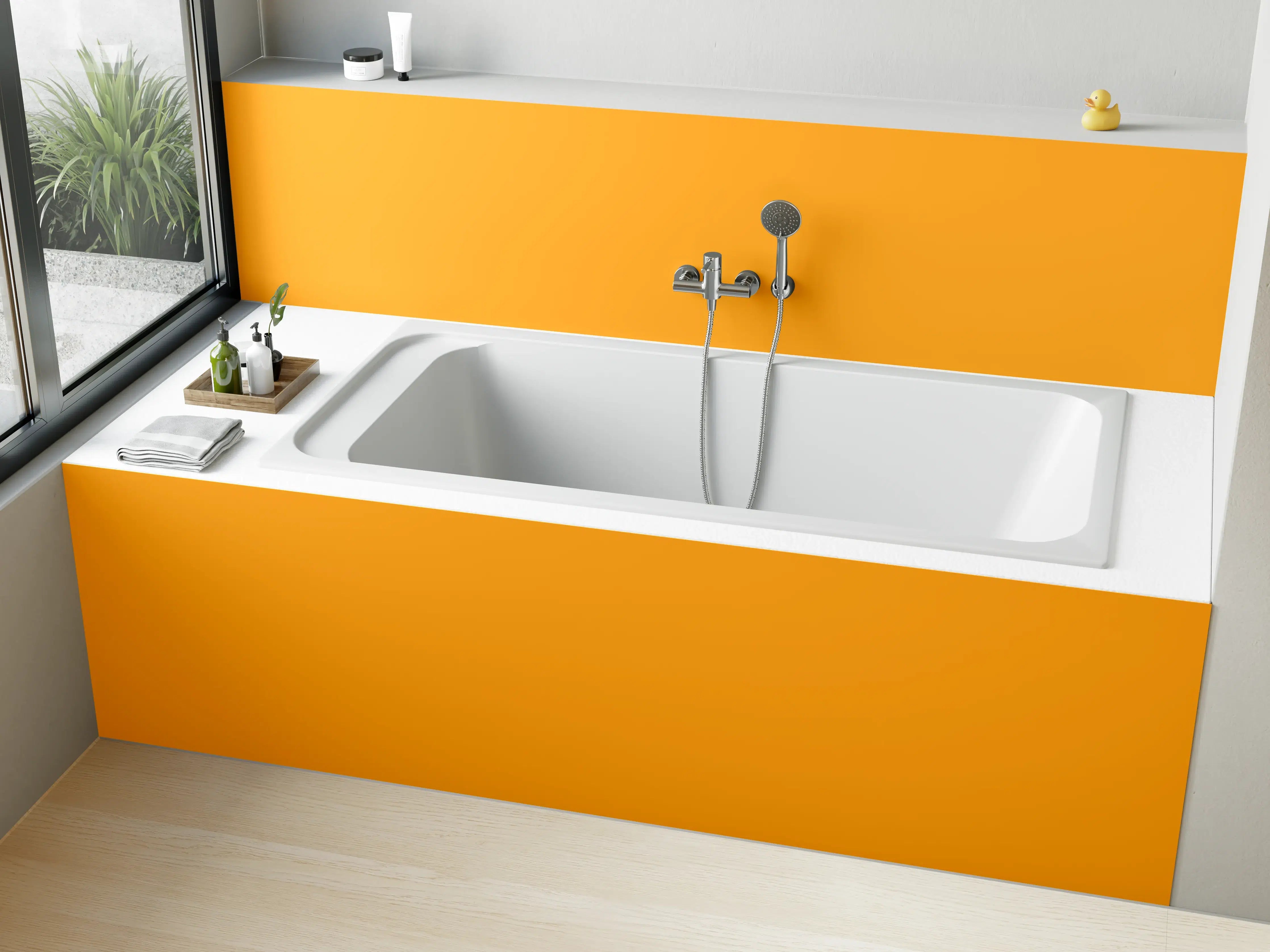 Badewannen-Rückwand - RAL 2007 (Leuchtendes Hellorange)
