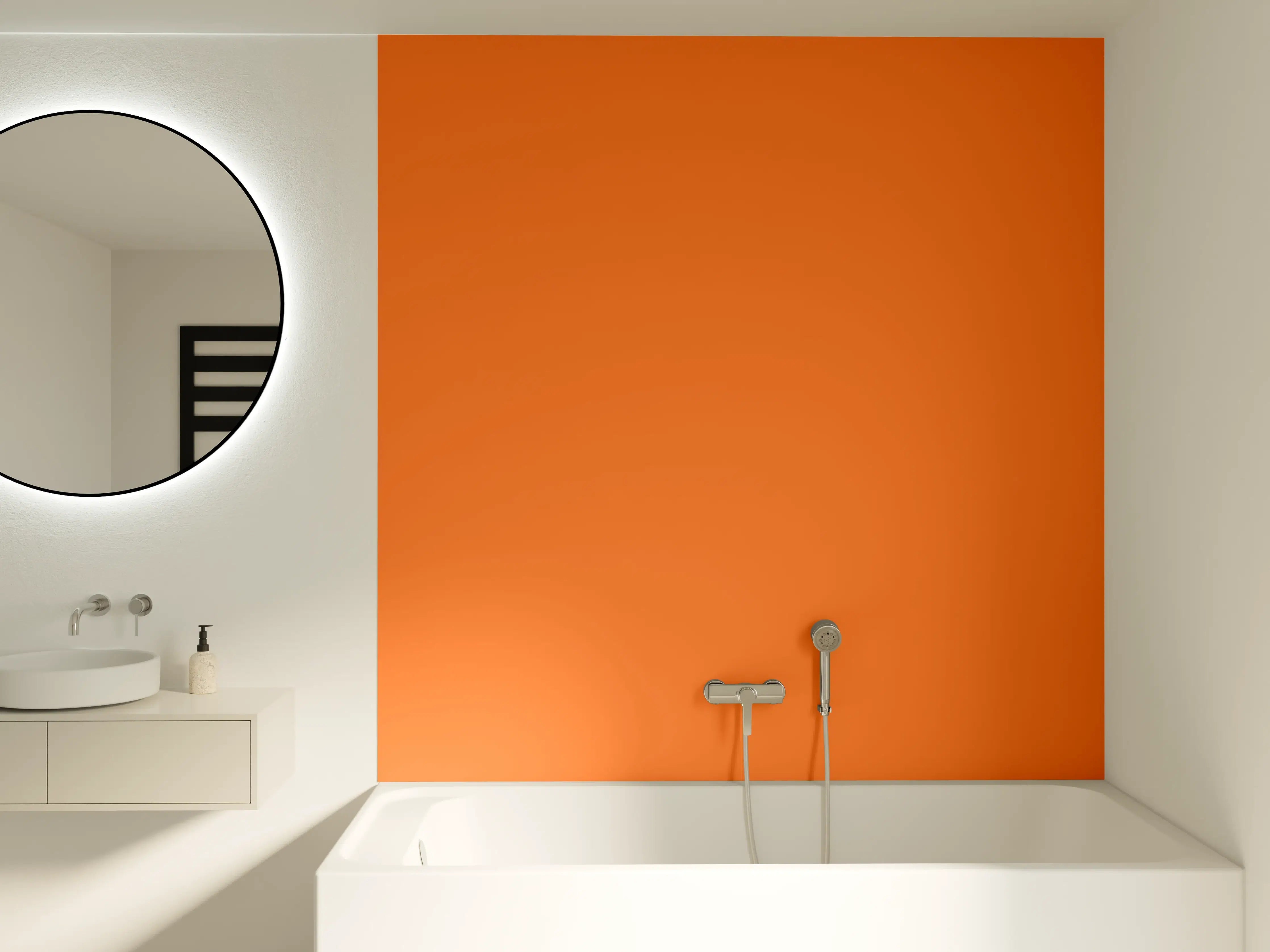 Badewannen-Rückwand - RAL 2008 (Leuchtendes Rot-Orange)