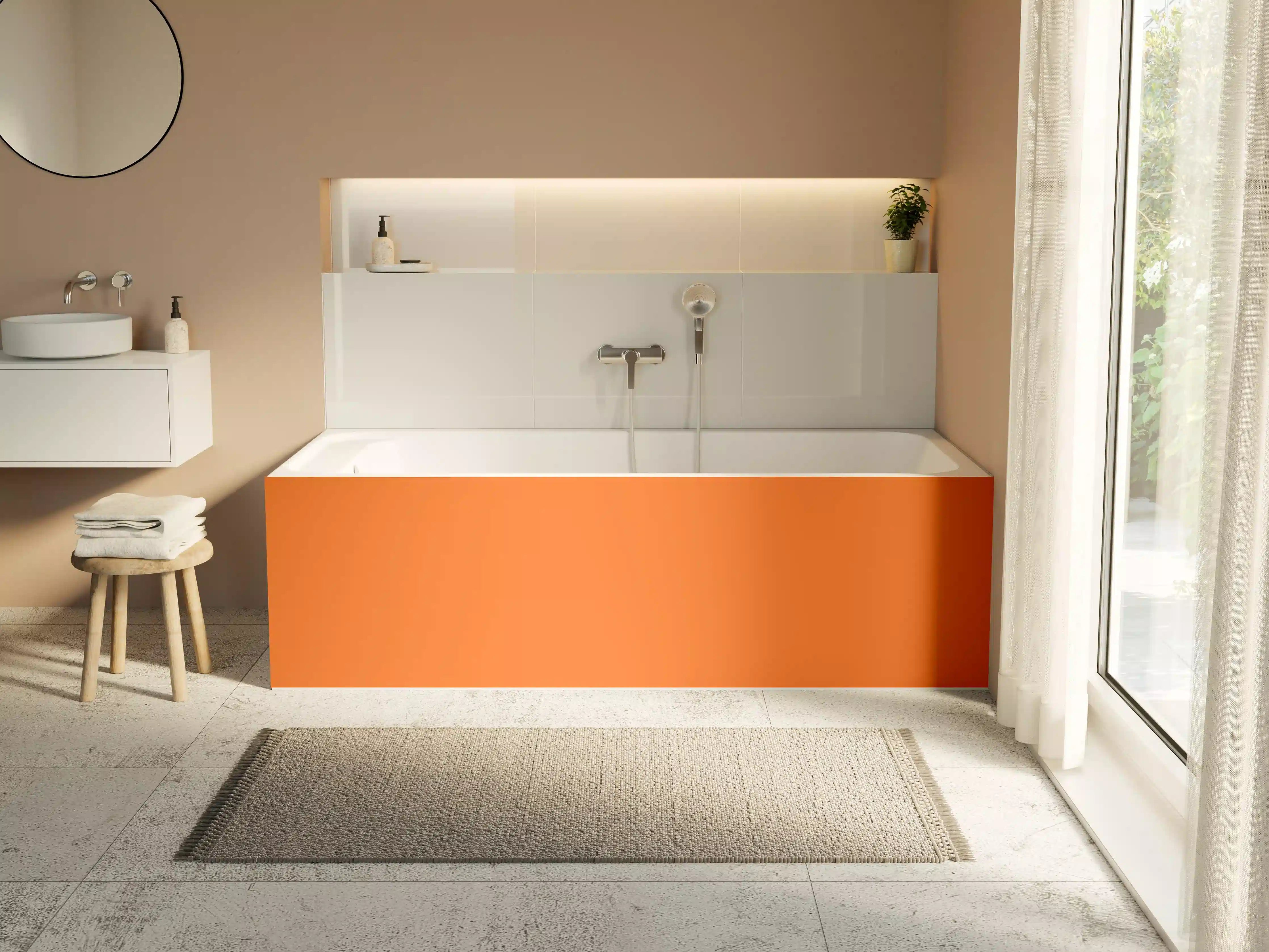 Badewannen-Rückwand - RAL 2008 (Leuchtendes Rot-Orange)