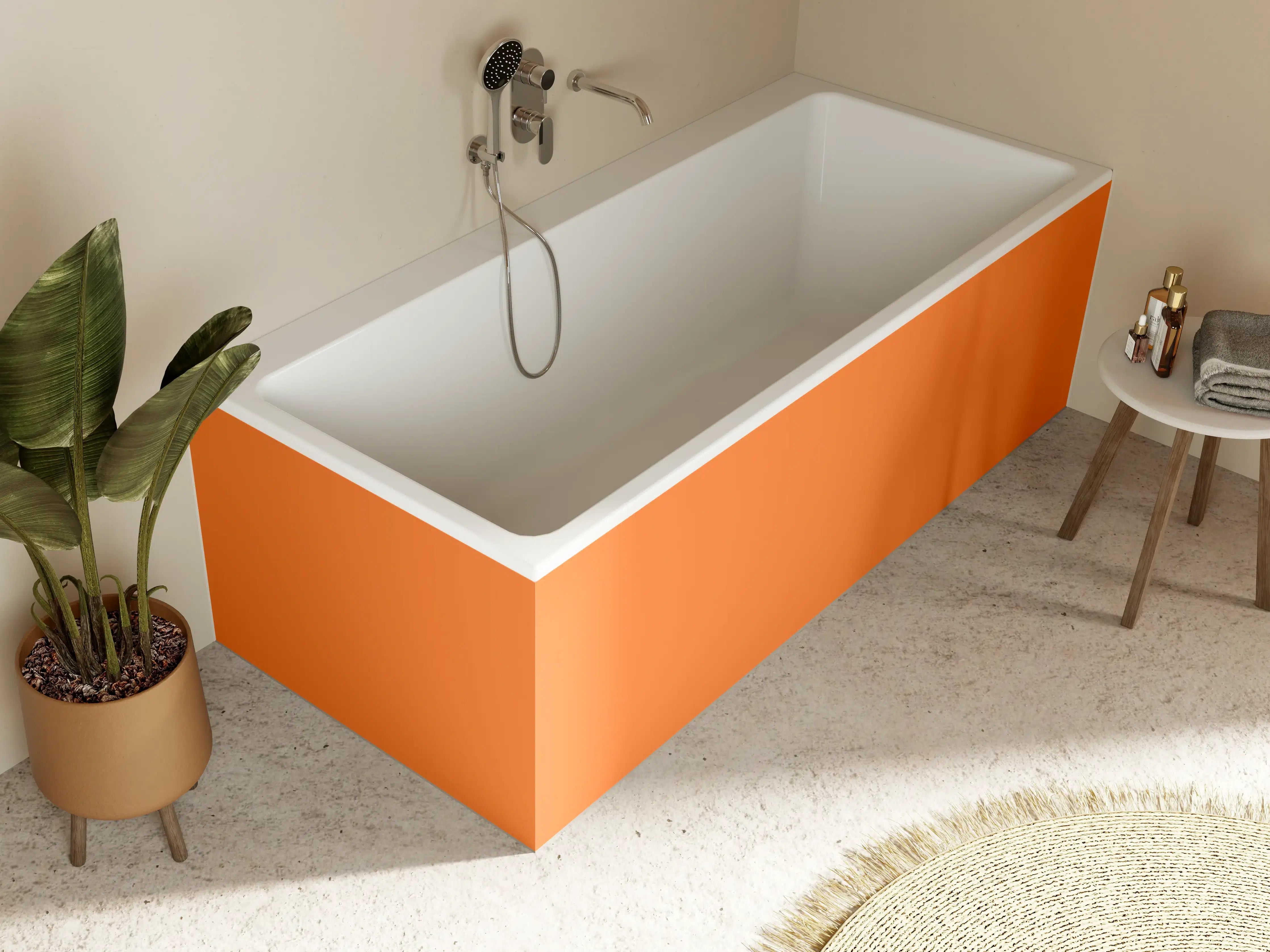 Badewannen-Rückwand - RAL 2008 (Leuchtendes Rot-Orange)