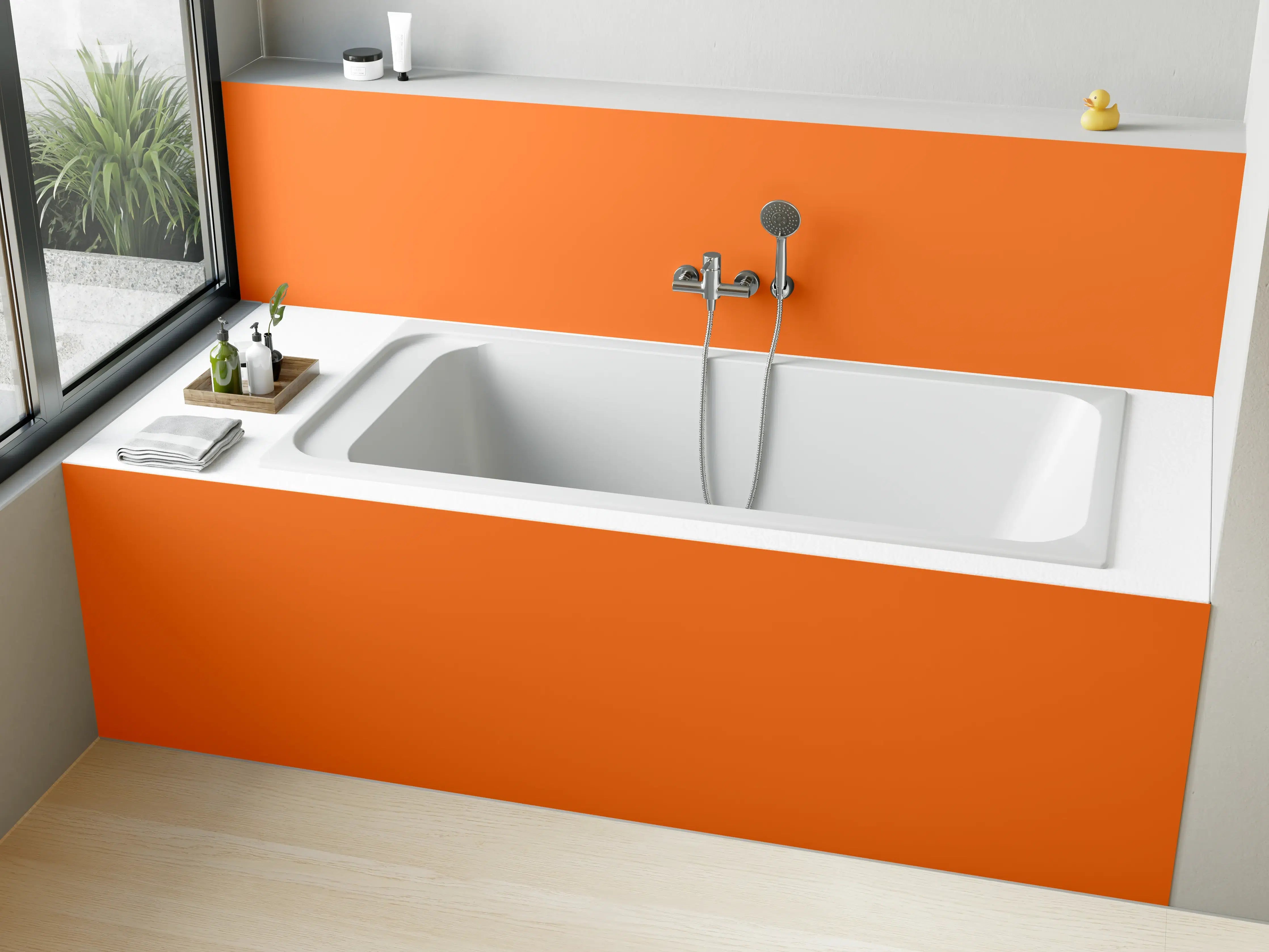 Badewannen-Rückwand - RAL 2008 (Leuchtendes Rot-Orange)