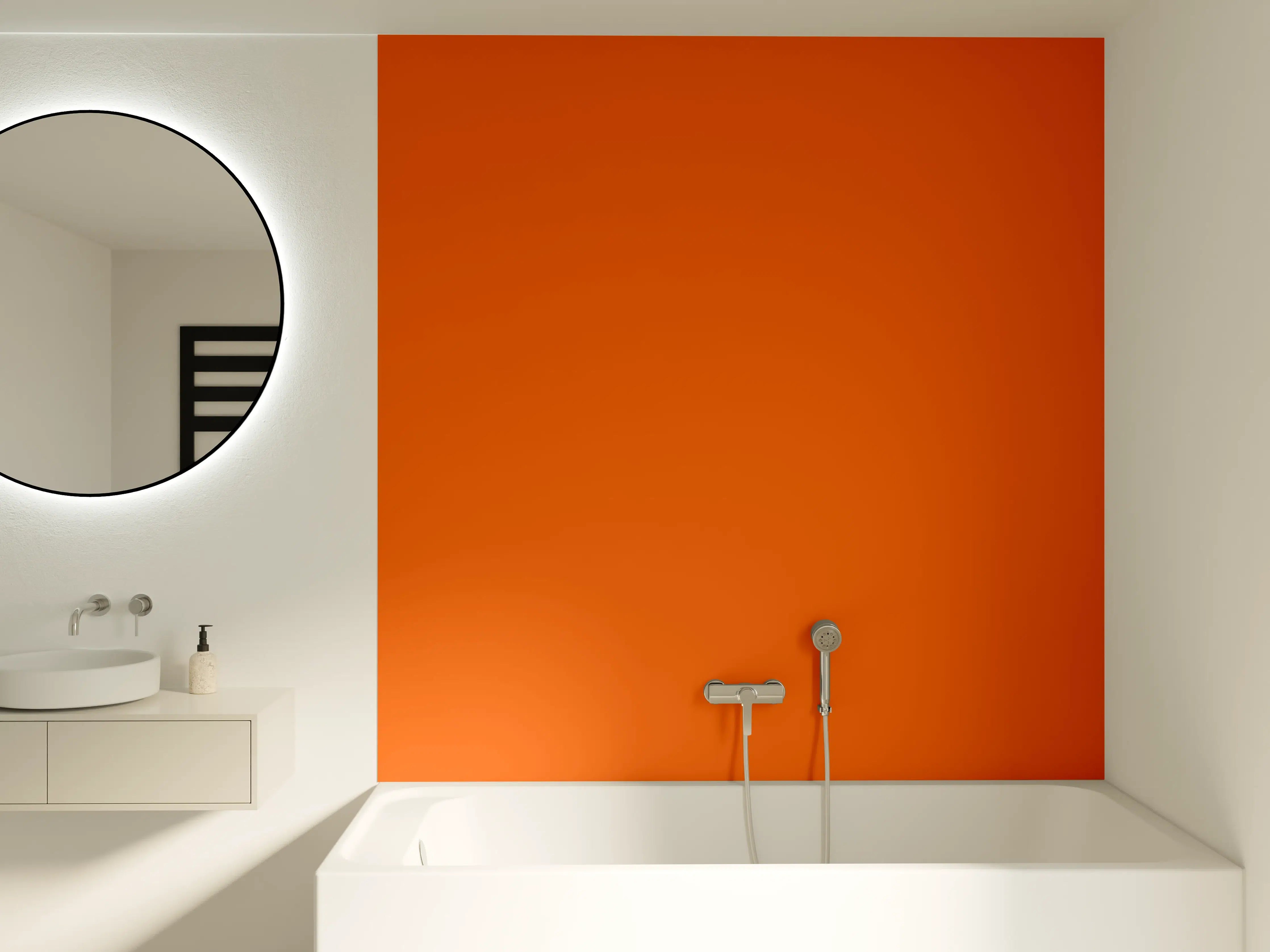 Badewannen-Rückwand - RAL 2009 (Verkehrsorange)