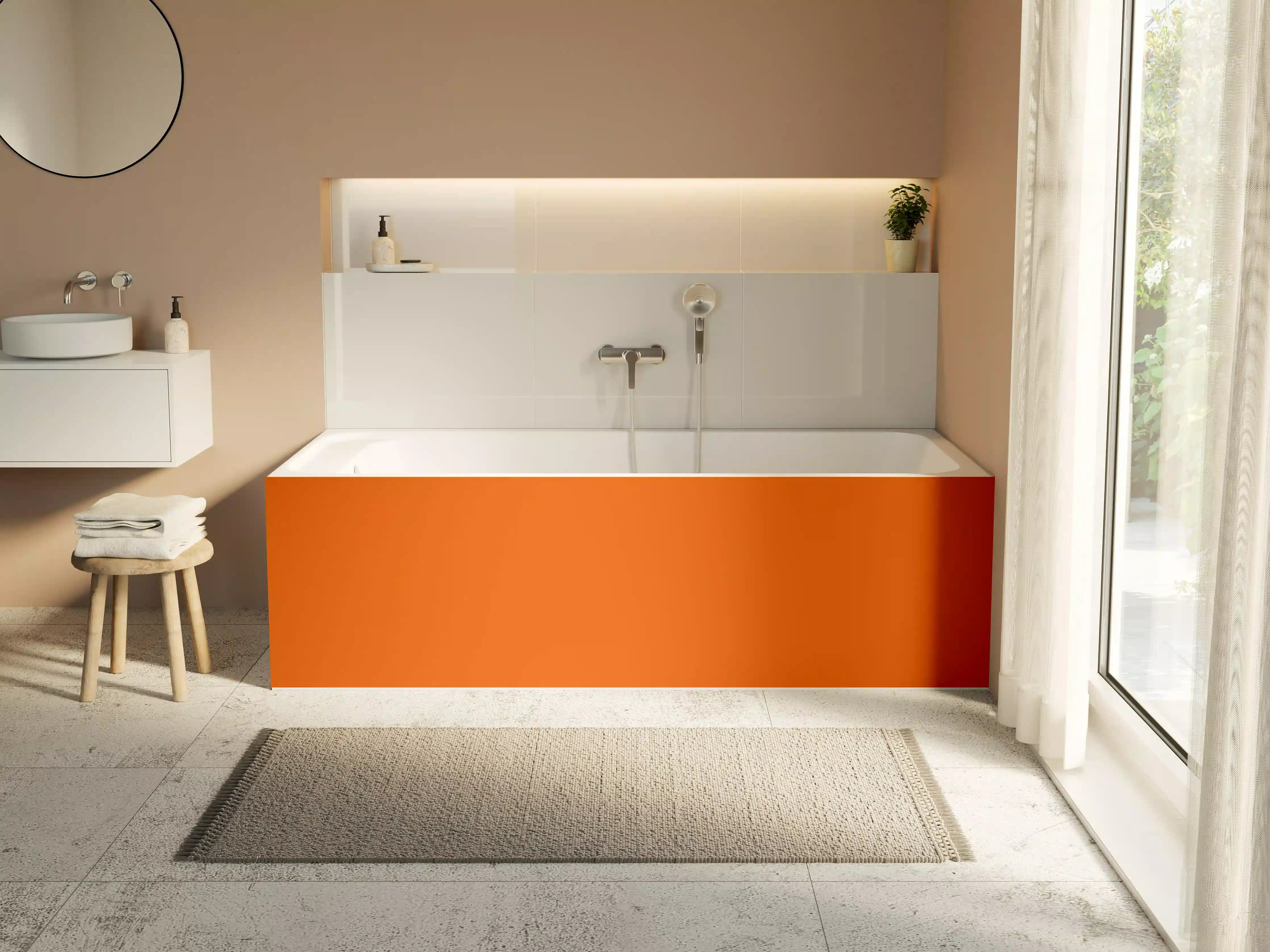Badewannen-Rückwand - RAL 2009 (Verkehrsorange)