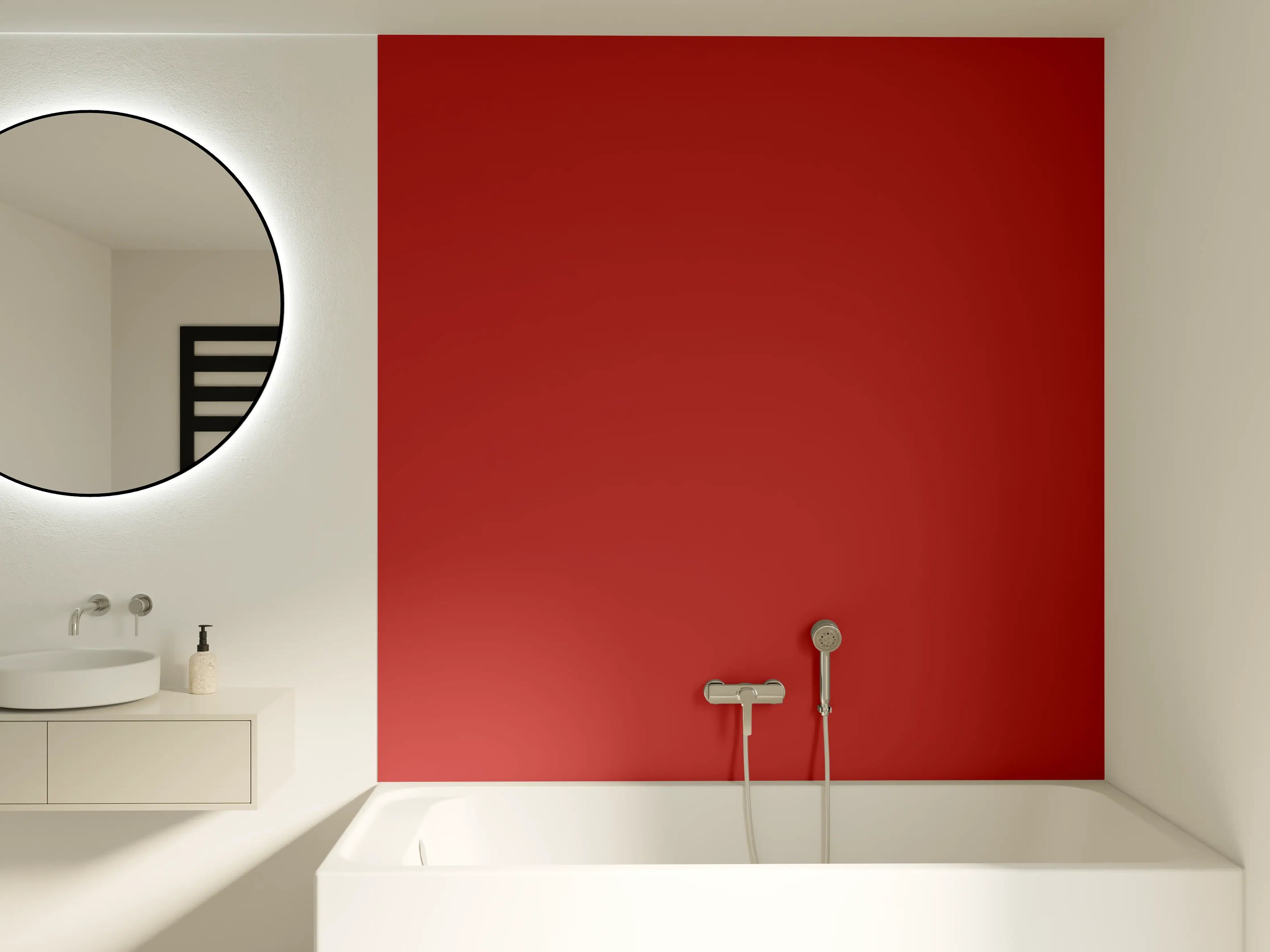 Badewannen-Rückwand - RAL 3000 (Flammenrot)