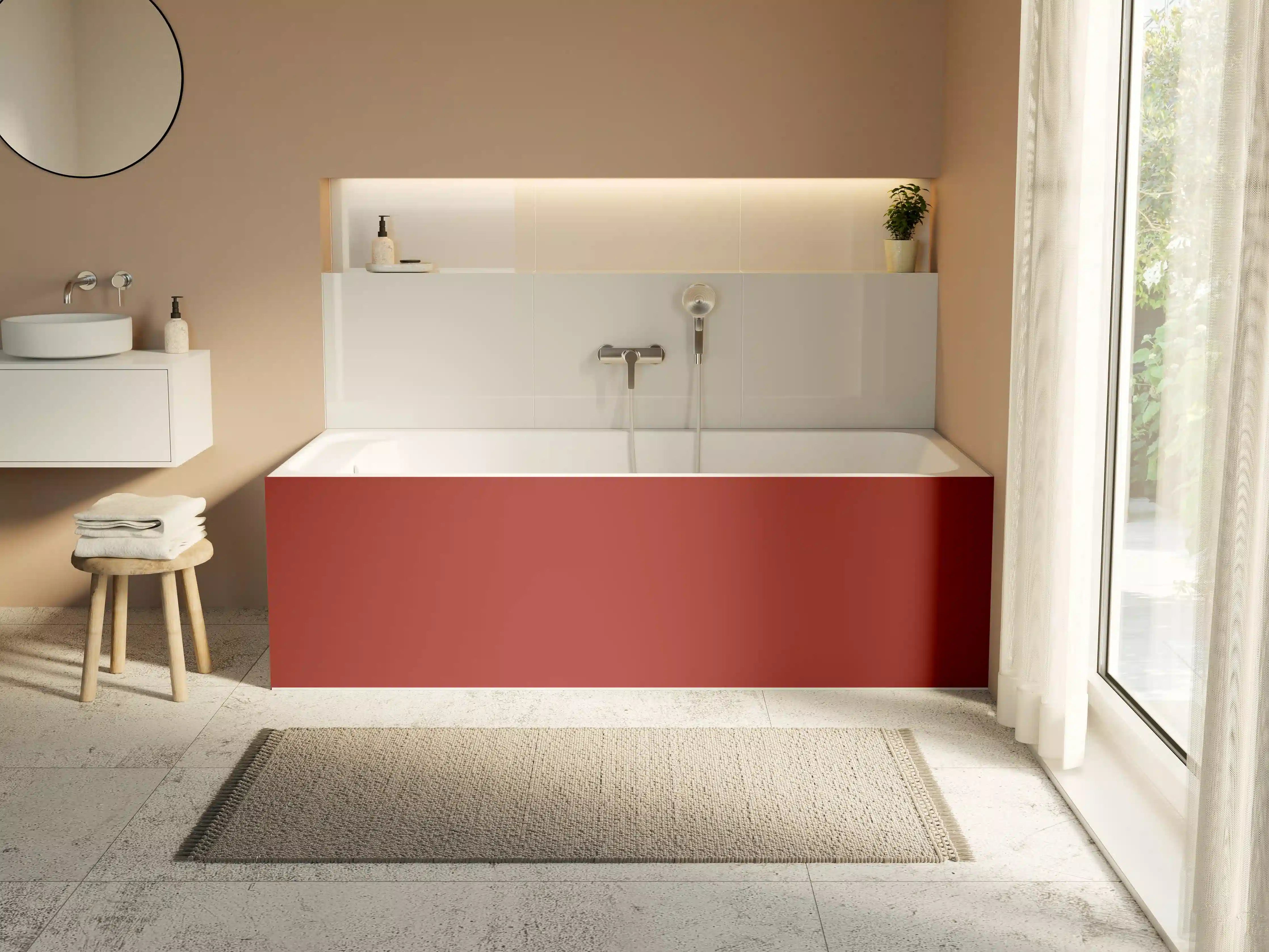 Badewannen-Rückwand - RAL 3013 (tomatenrot)