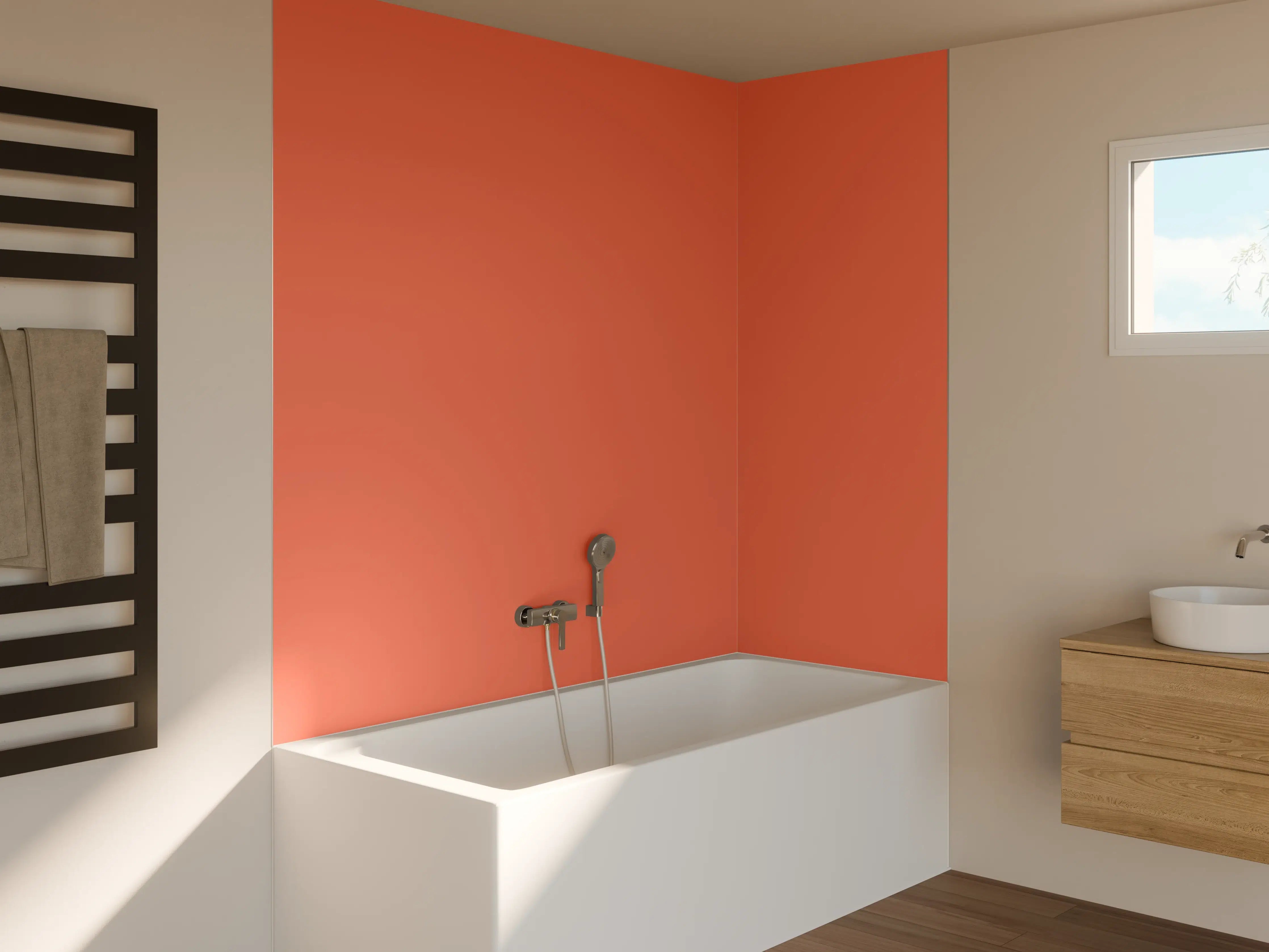 Badewannen-Rückwand - RAL 3022 (Lachsrosa)