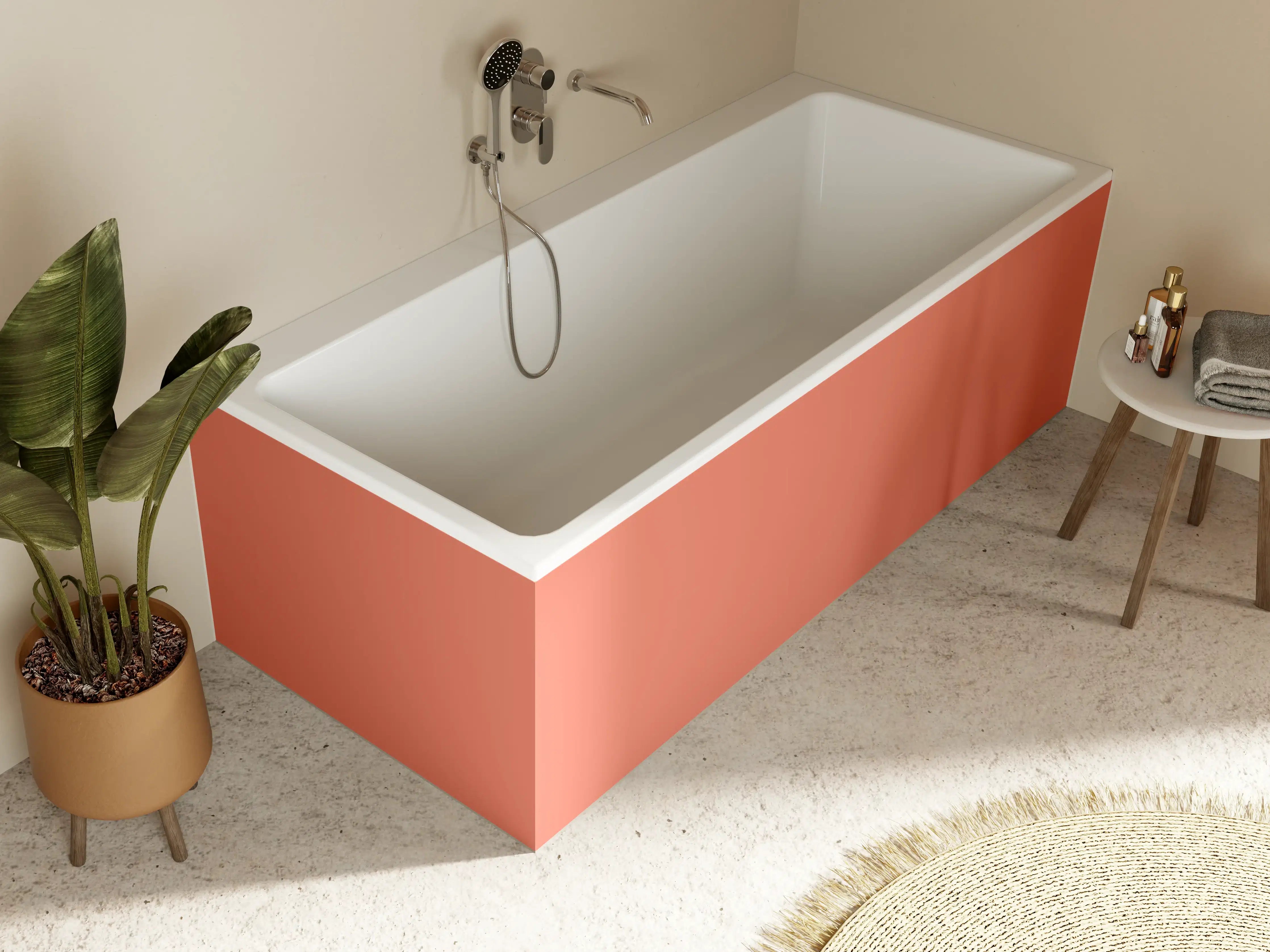 Badewannen-Rückwand - RAL 3022 (Lachsrosa)